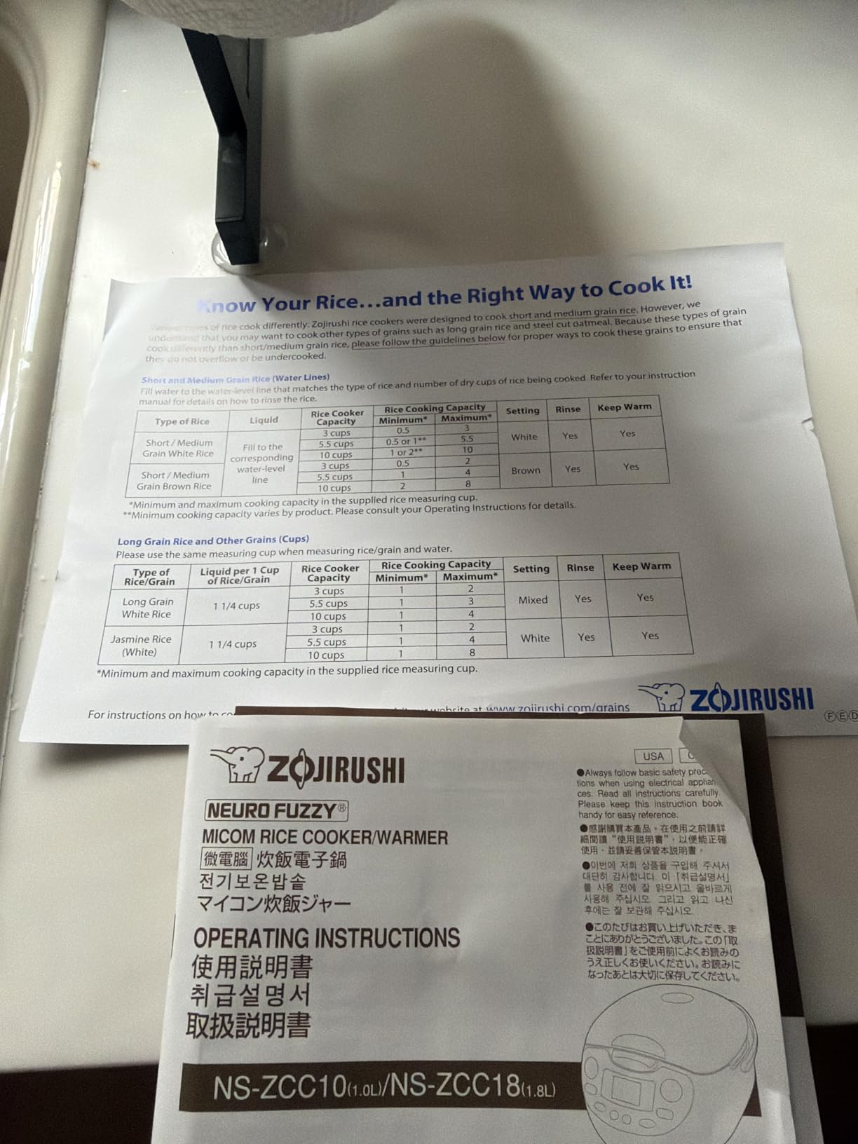 Zojirushi NS-ZCC10 5-1/2-Cup Neuro Fuzzy Rice Cooker and Warmer, Premium White customer photo 2