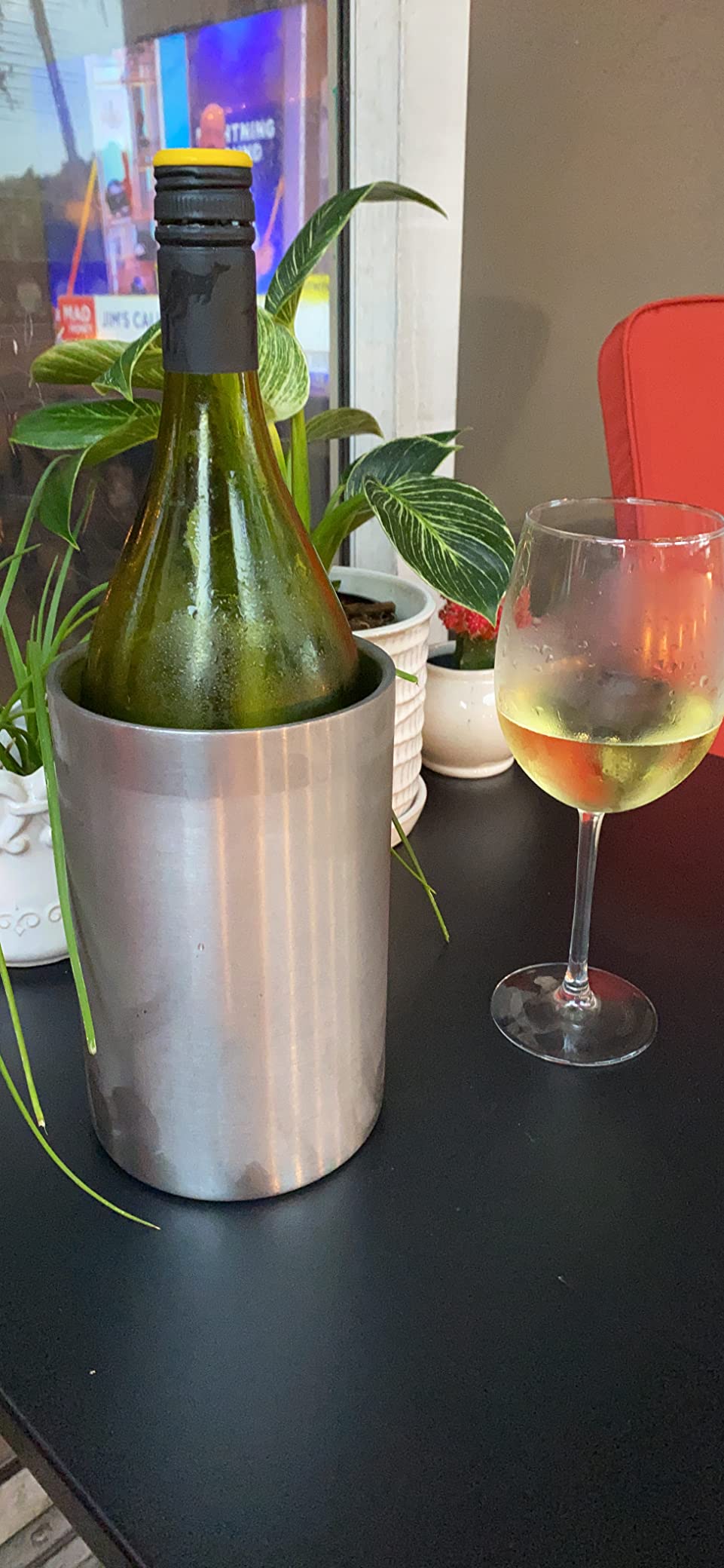 OGGI Stainless Steel Double Wall Wine Cooler - Insulated Tabletop Wine Chiller for White Wine & Champagne, Fits Most Standard Sized Bottles customer photo 2