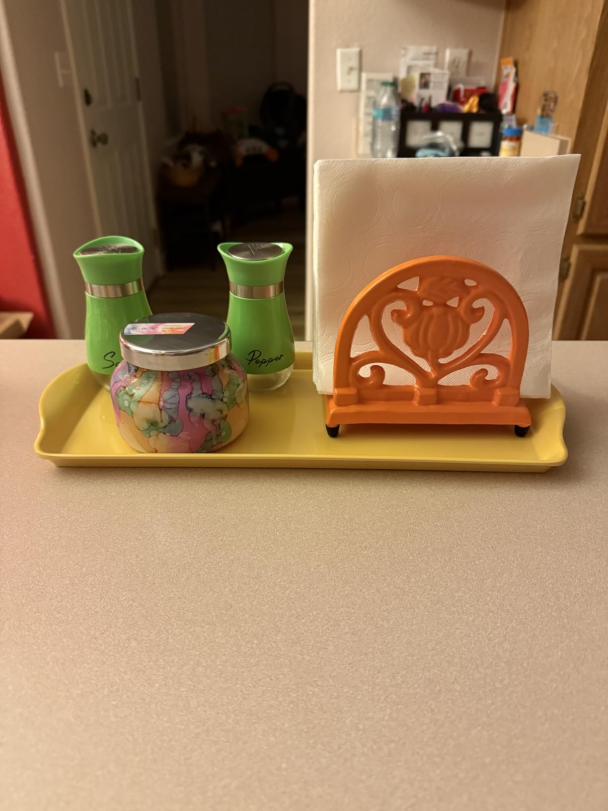 Reston Lloyd Melamine Plastic Tidbit Tray, BPA-Free, Food Safe, Multipurpose Platter Serving Tray, Bathroom/Table Organizer, Turquoise customer photo 2