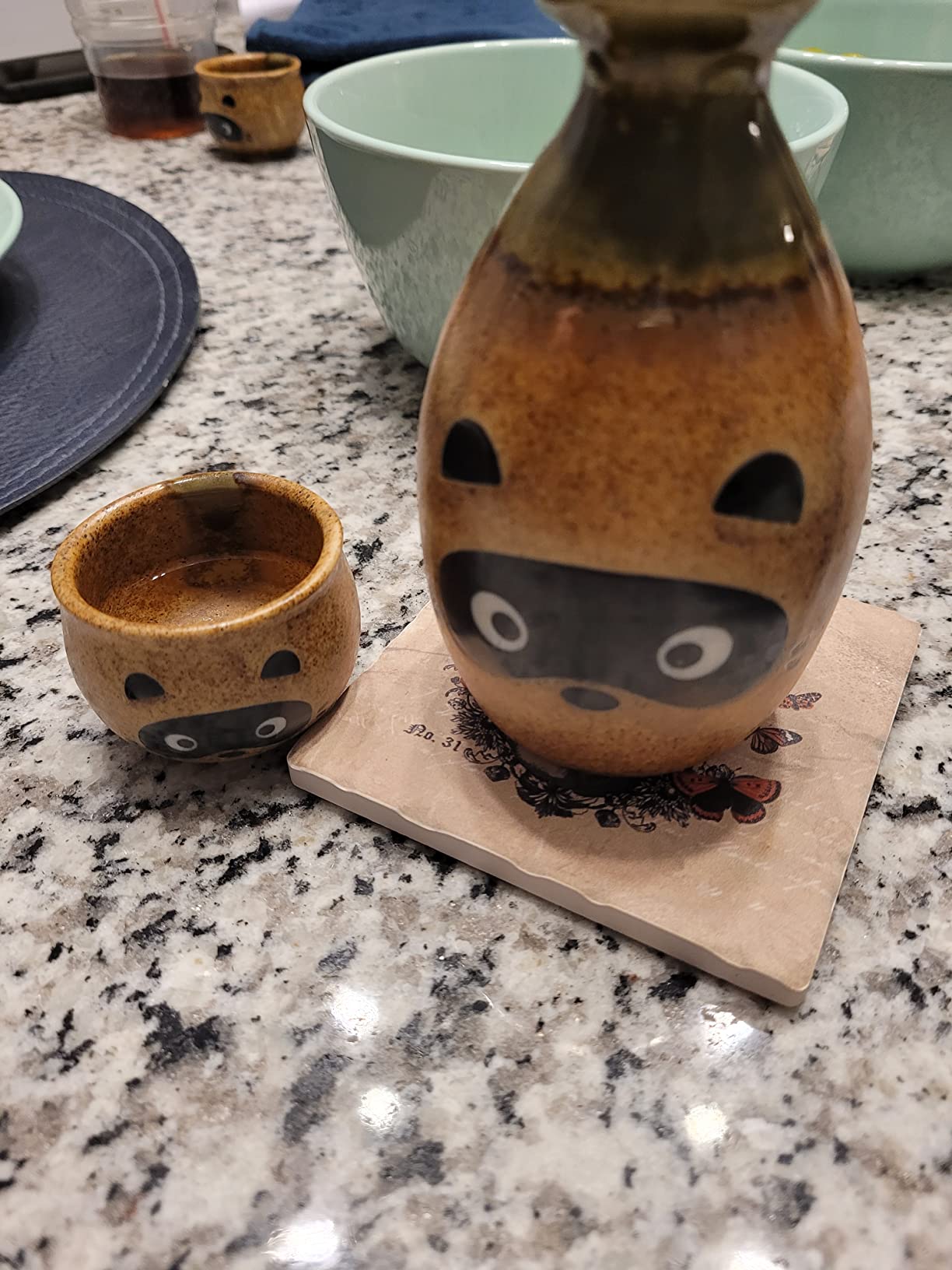 3-Piece Tanuki Raccoon Sake Set customer photo 1
