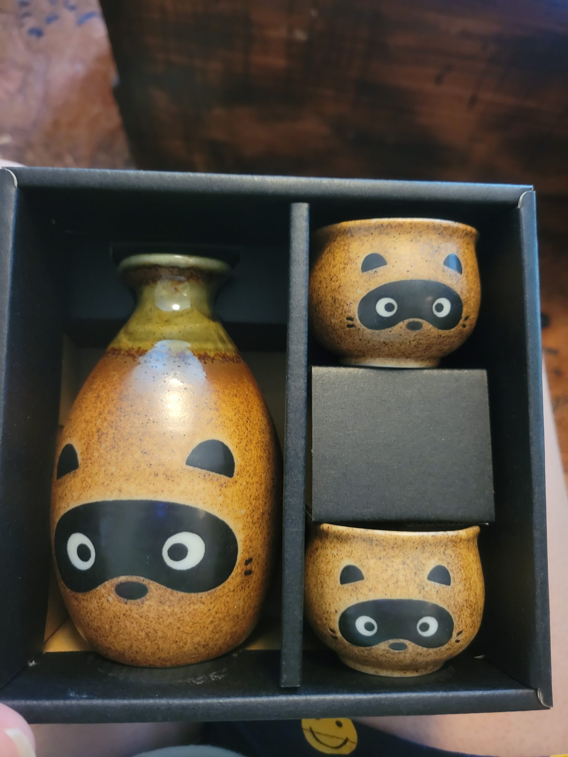 3-Piece Tanuki Raccoon Sake Set customer photo 2