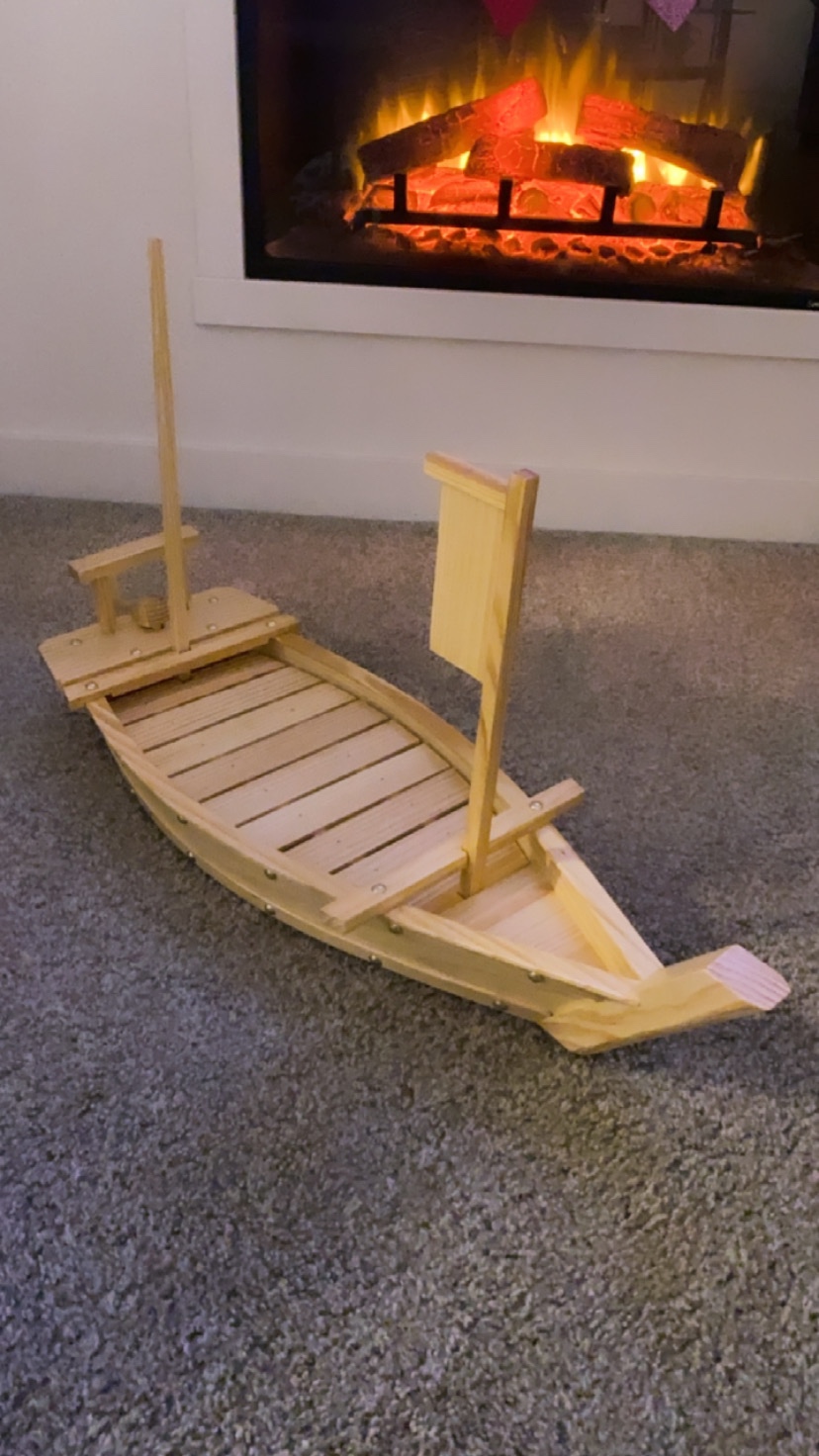 JapanBargain, Japanese Bamboo Sushi Boat - Traditional Boat-Shaped Serving Tray with Removable Center, Sushi, Sashimi, Nigiri, Appetizer Platter for Home or Restaurant, 16.5 inch customer photo 1