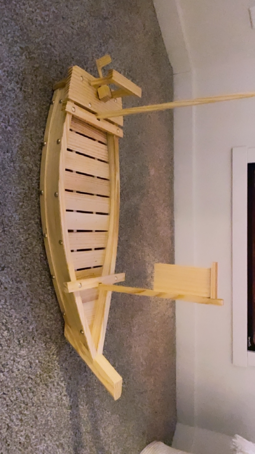 JapanBargain, Japanese Bamboo Sushi Boat - Traditional Boat-Shaped Serving Tray with Removable Center, Sushi, Sashimi, Nigiri, Appetizer Platter for Home or Restaurant, 16.5 inch customer photo 2