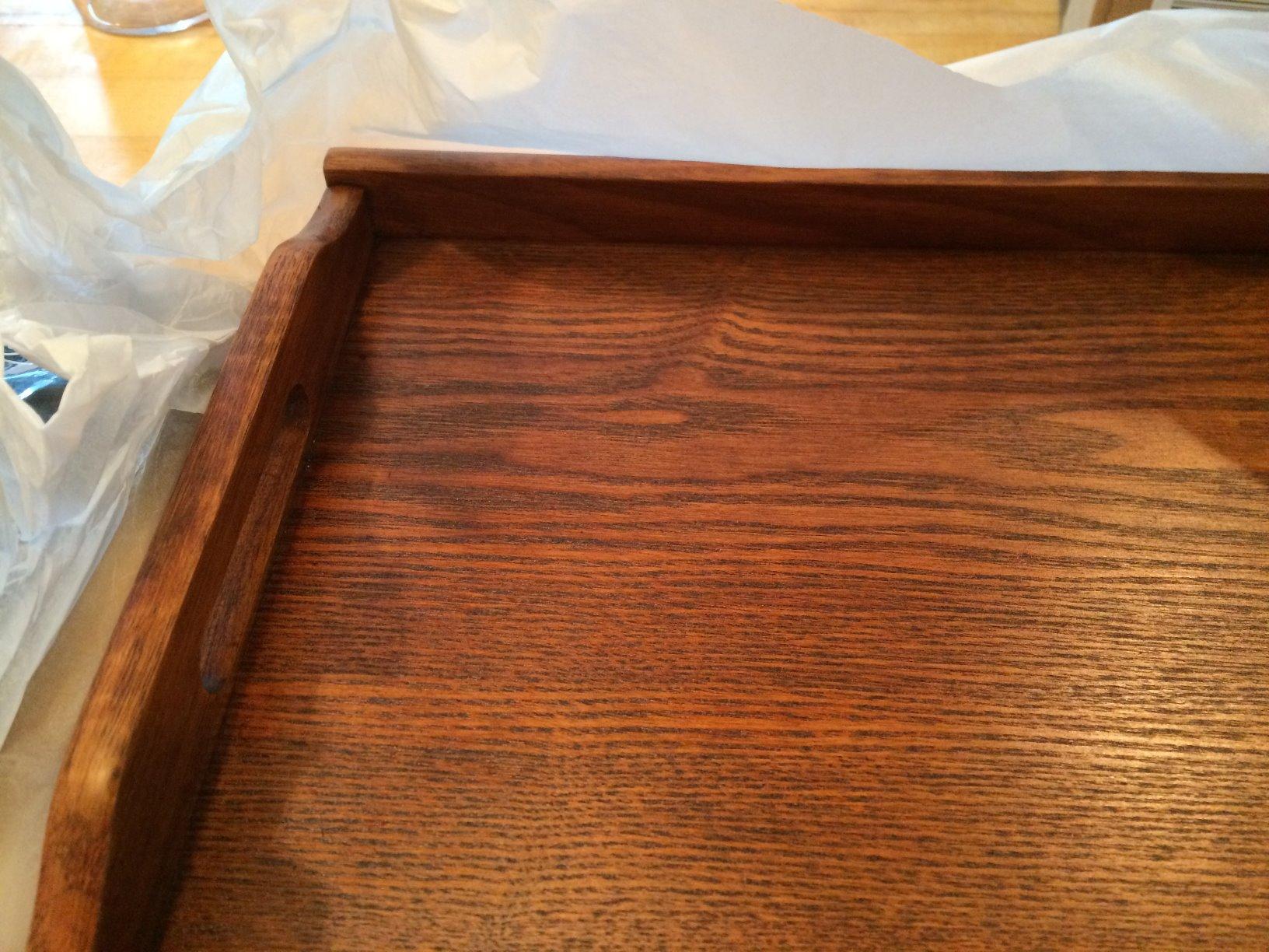 JapanBargain 1608, Wooden Serving Tay with Handle Rectangle Butler Tray Breakfast Lunch Bento Dinner Tray Tea Serving Tray Platter, 16.5 x 10.75 inch customer photo 1
