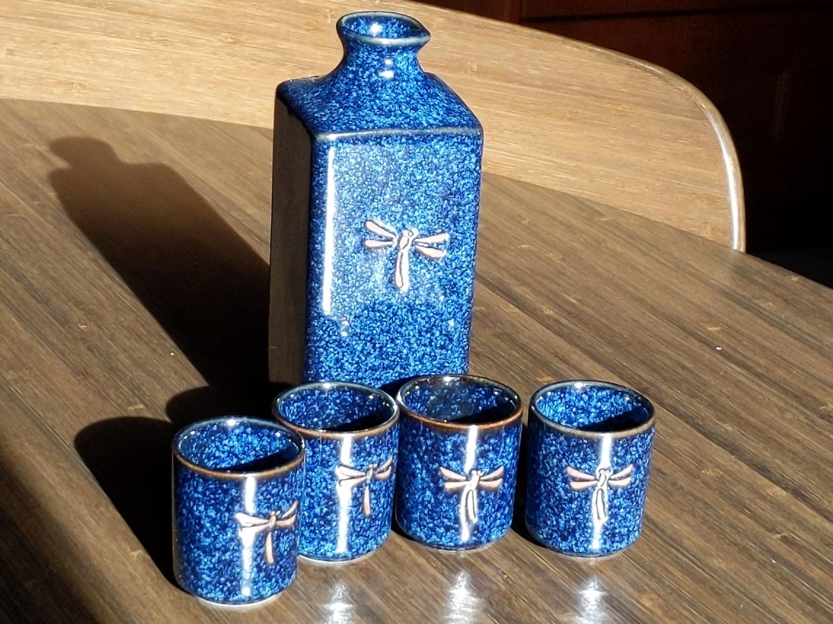JapanBargain 4682, Porcelain Sake Set Authentic Japanese Saki Set Sake Bottle and Cups Set, Made in Japan (Snake Eye) customer photo 1