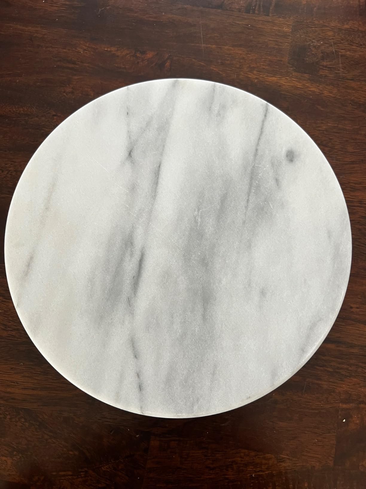 Creative Home Natural Charcoal Marble 12 Inch Round Cheese Board Charcuterie Board Dessert Bread Serving Platter For Kitchen Baking Party Serving, 12 Inch Diameter, Grey customer photo 1