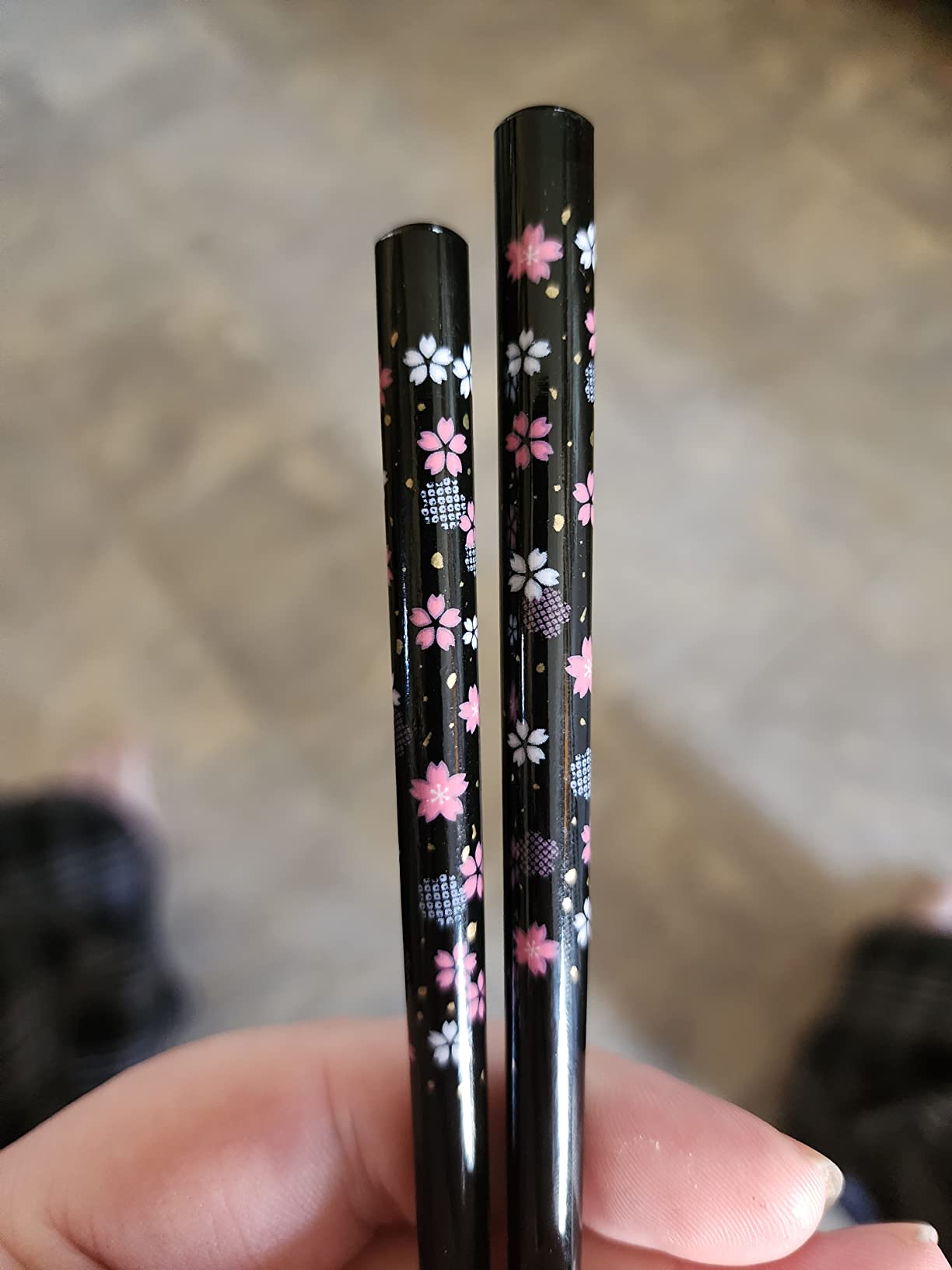 JapanBargain Japanese Travel Chopsticks with Case, Red Yuzen Design, Reusable Bamboo Chopsticks, Portable Utensil Set, Dishwasher Safe, Made in Japan customer photo 6