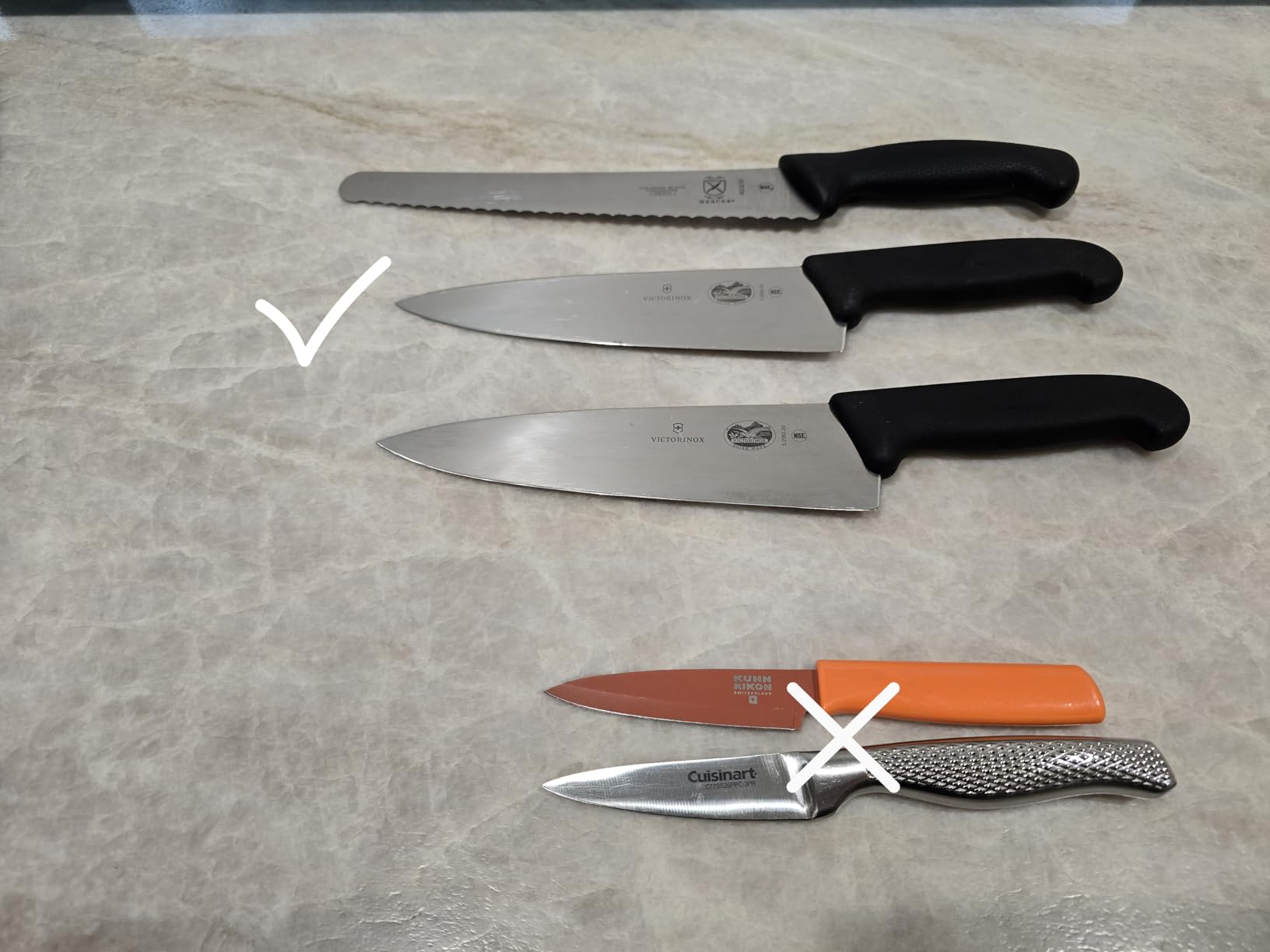 Victorinox Fibrox Pro Chef's Knife, 8 Inch - Swiss Army Kitchen Knife, High Carbon Stainless Steel Blade, Non-Slip Fibrox Handle, Dishwasher Safe, Black customer photo 2