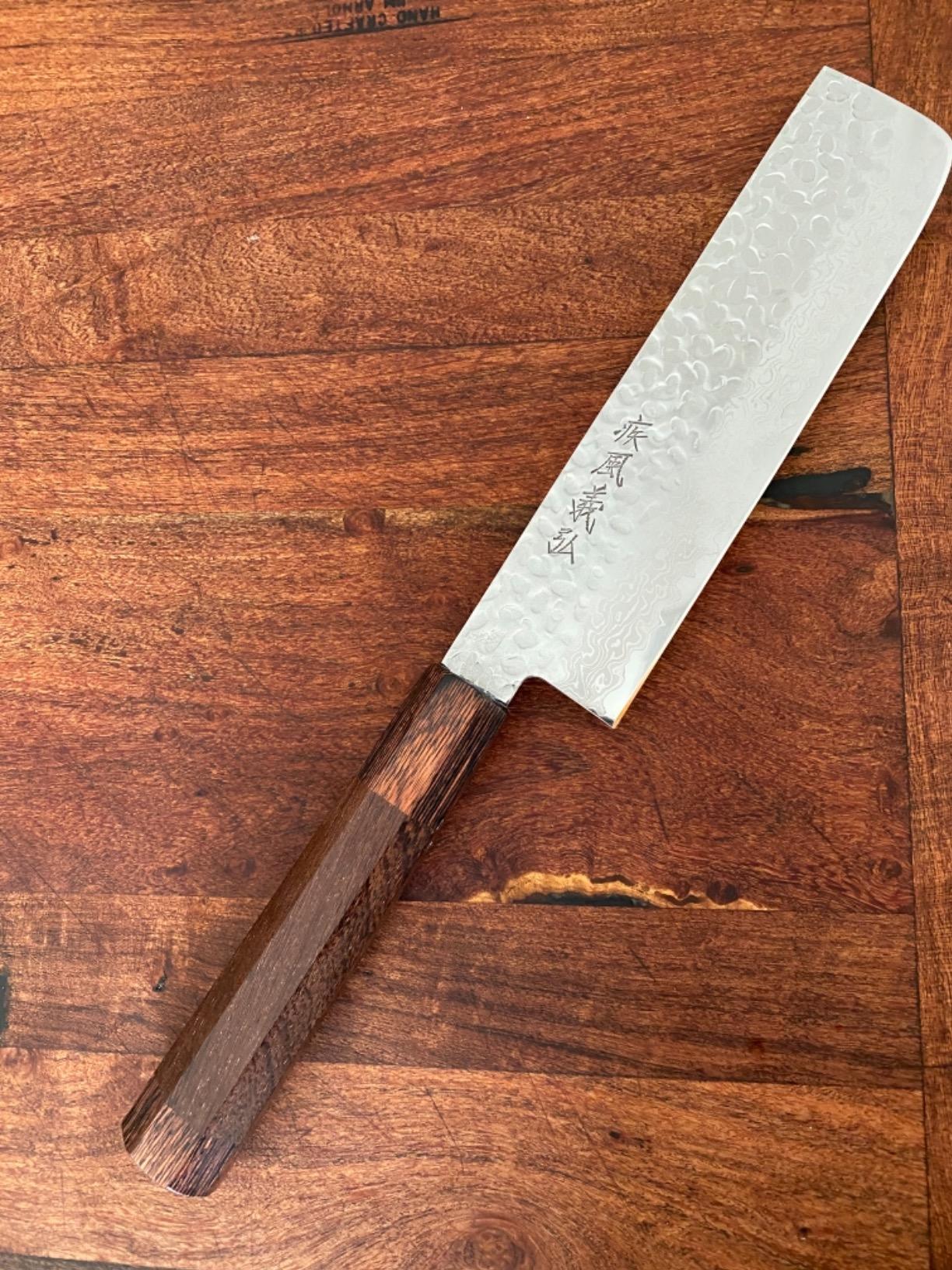 Yoshihiro VG10 46 Layers Hammered Damascus Nakiri Japanese Vegetable Knife (6.5'' (165mm) Rosewood Handle) customer photo 2