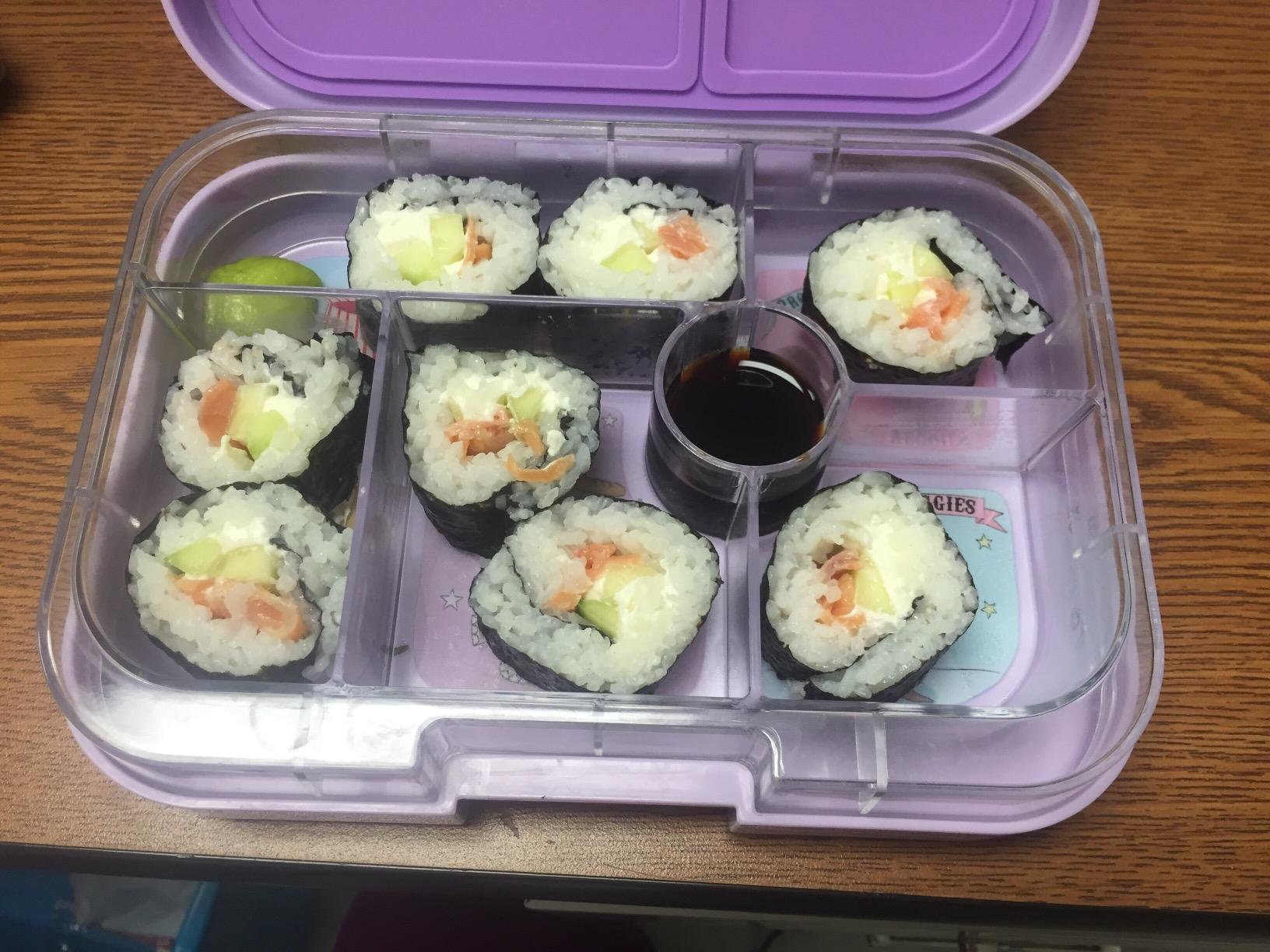 SushiQuik Sushi Making Kit with Rice Spreading Training Frame, Rice Paddle, Rolling Mat, Roll Cutter, Base, and Soy Sauce Caps - Sushi Kit for Beginners and Kids customer photo 1