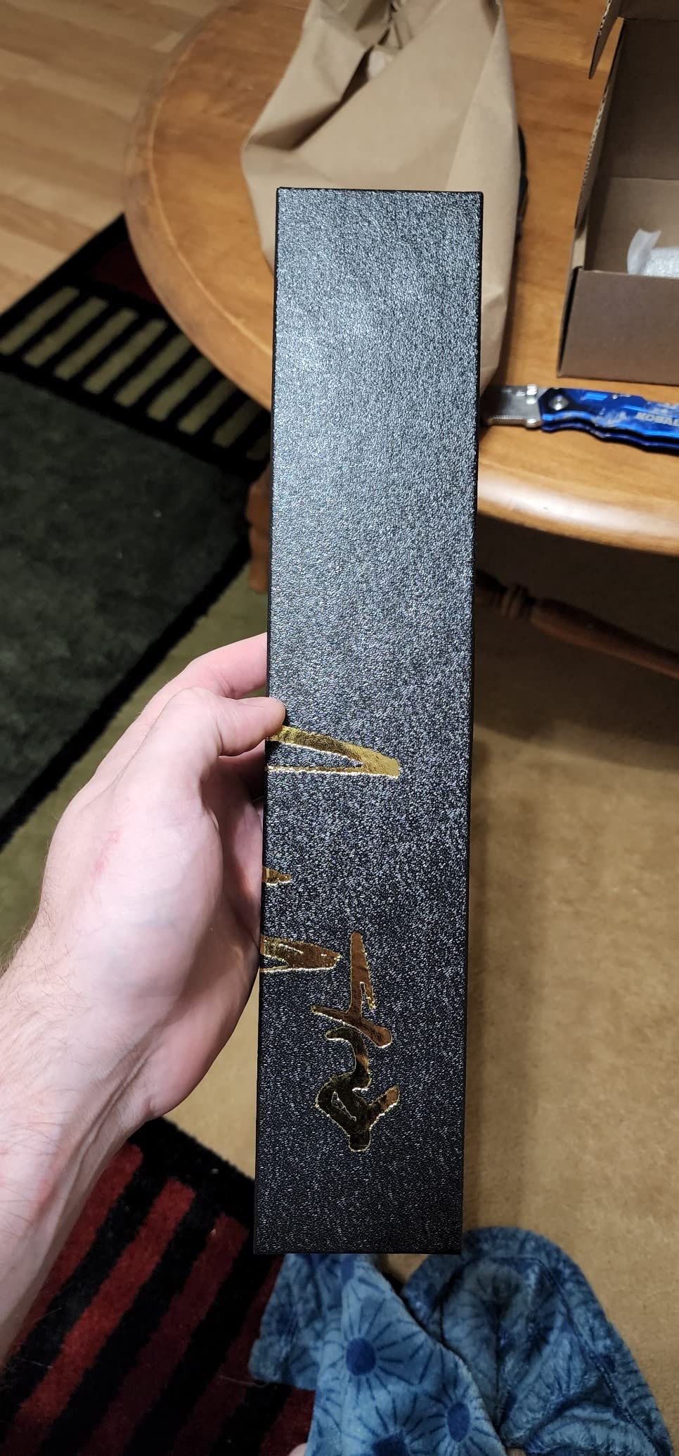 Yoshihiro VG10 46 Layers Hammered Damascus Santoku Japanese Multipurpose Chef Knife (7