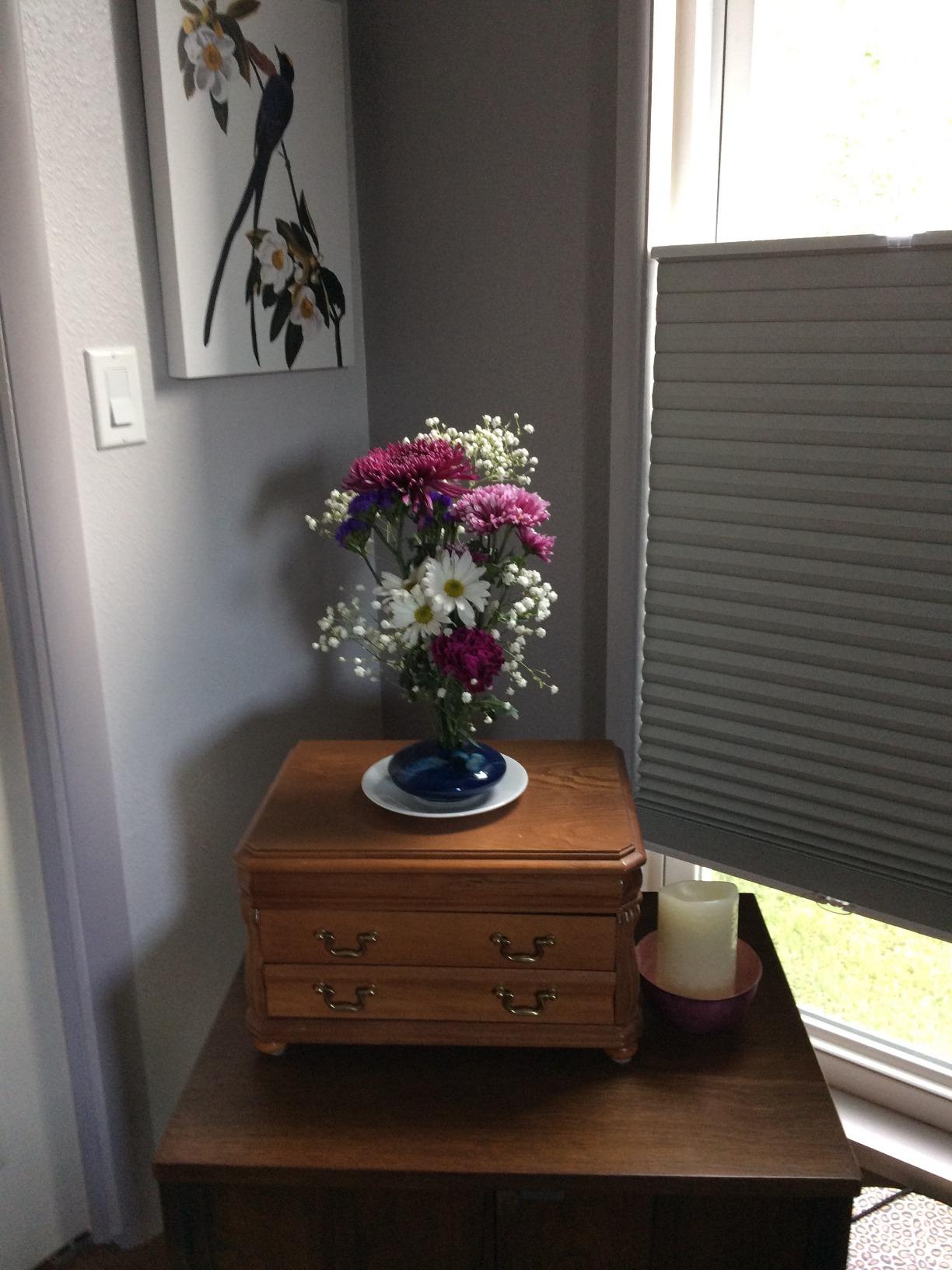 Georgetown Pottery Small Round Ikebana Flower Vase, Blue Wave customer photo 1