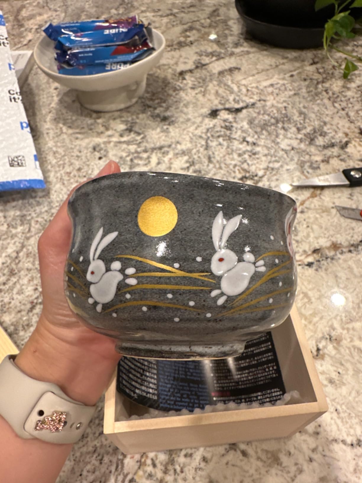 KUTANI Japanese Matcha Bowl Rabbit YAKI(Ware) by Kutani customer photo 2