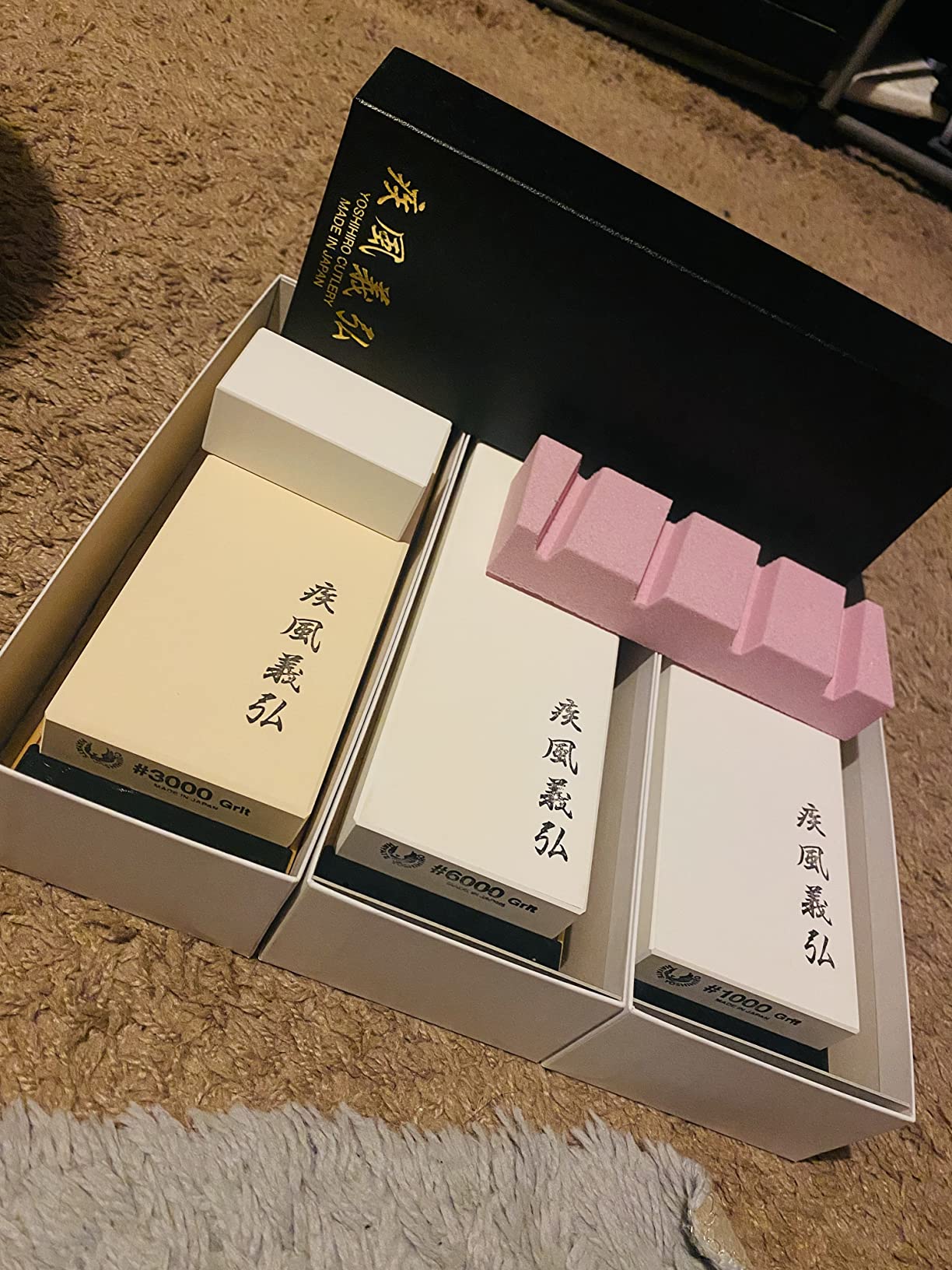 Yoshihiro Professional Grade Toishi Japanese Whetstone Knife Sharpener Water Stones (SET) customer photo 1
