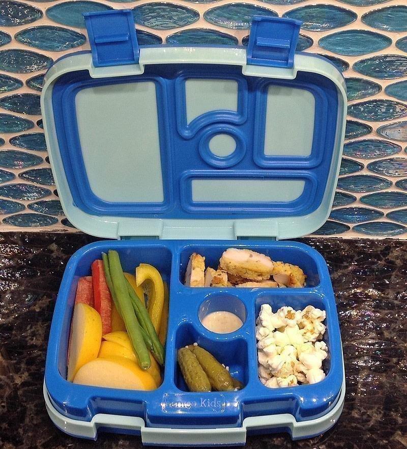 Bentgo Kids Bento-Style 5-Compartment Leak-Proof Lunch Box - Ideal Portion Sizes for Ages 3 to 7 - Durable, Drop-Proof, Dishwasher Safe, PFAS & BPA-Free & Made with Food-Safe Materials (Blue) customer photo 2