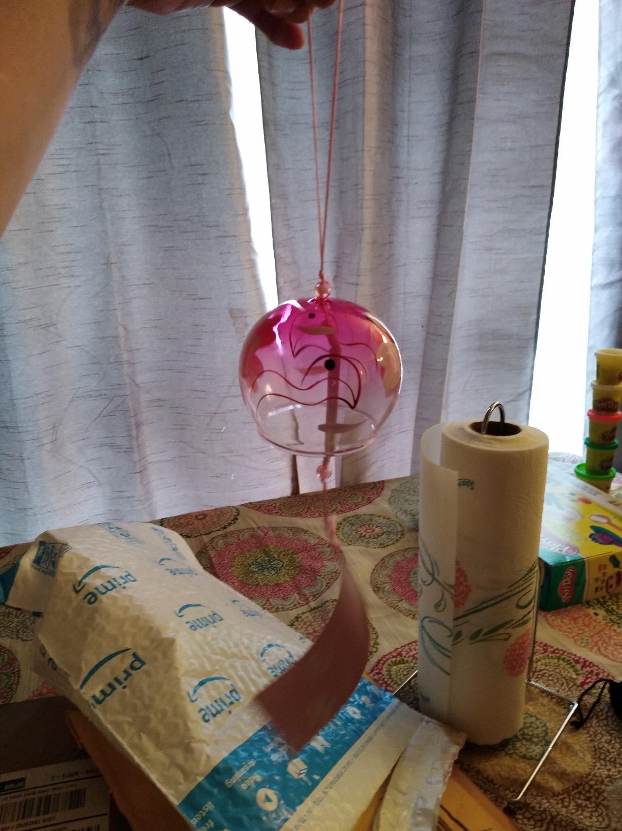 Japanese Furin Wind Chimes Wind Bells Handmade Glass Birthday Gift Home Decors Japanese Cherry Blossom Wind Chimes (Little Flower) customer photo 1