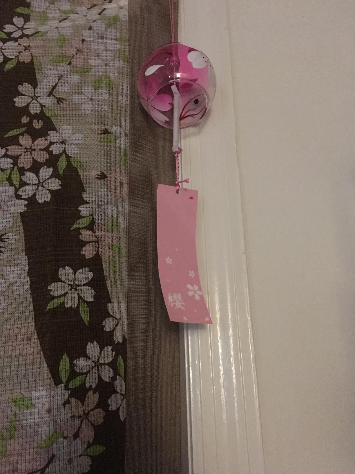 Japanese Furin Wind Chimes Wind Bells Handmade Glass Birthday Gift Home Decors Japanese Cherry Blossom Wind Chimes (Little Flower) customer photo 2