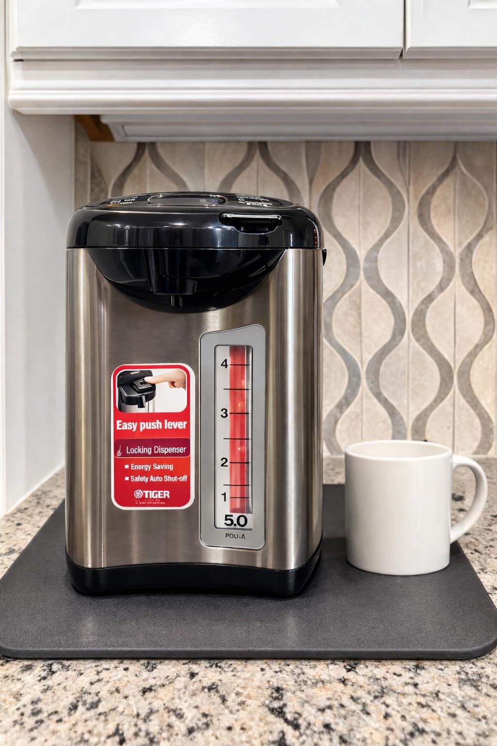 Tiger PDU-A30U-K Electric Hot Water Boiler and Warmer, Stainless Black, 3-Liter customer photo 1