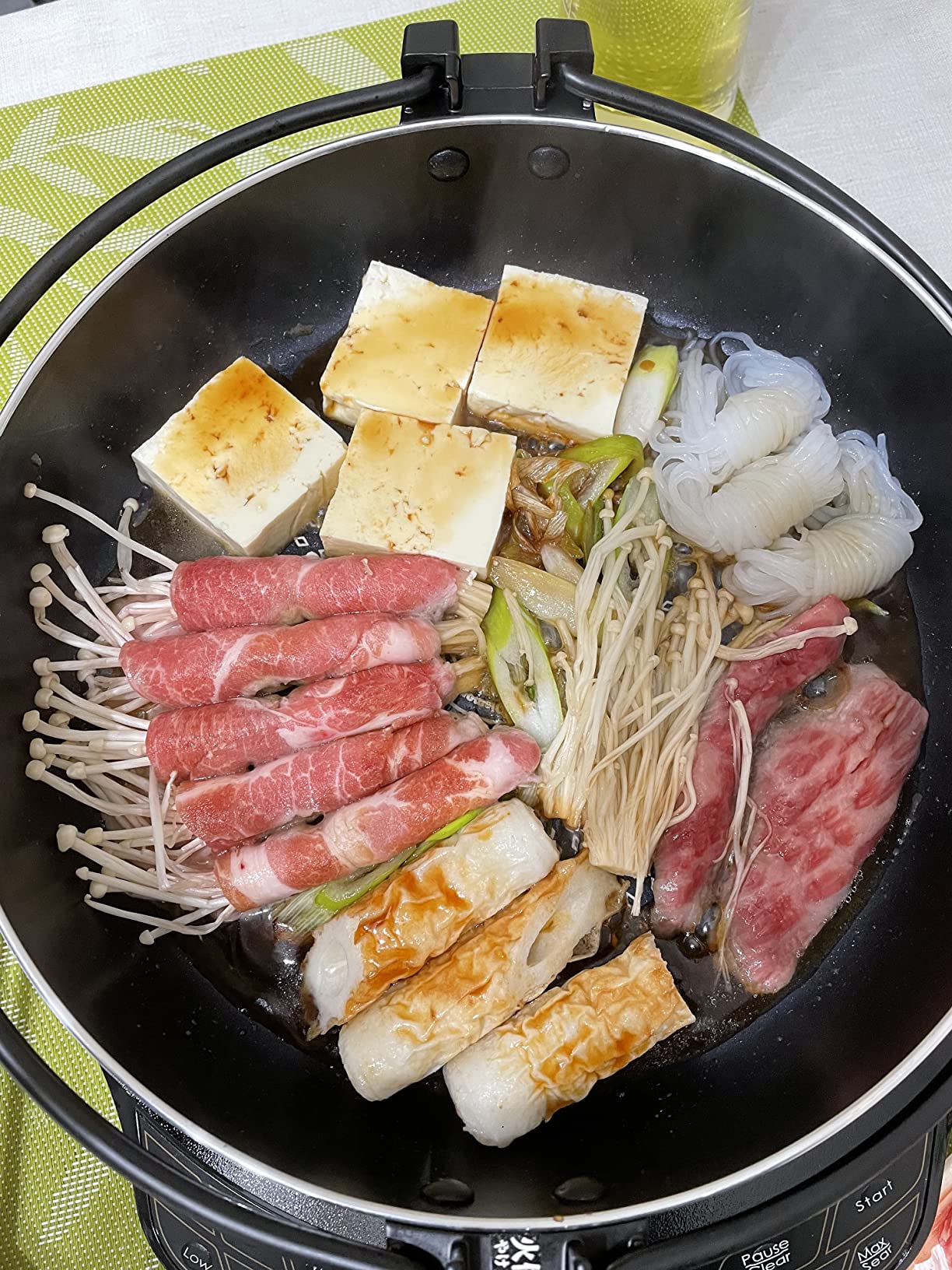 JapanBargain 3868, Sukiyaki Nabe Pot Shabu Shabu Hot Pot Pan with Glass Lid for Induction Heating IH Stove customer photo 1