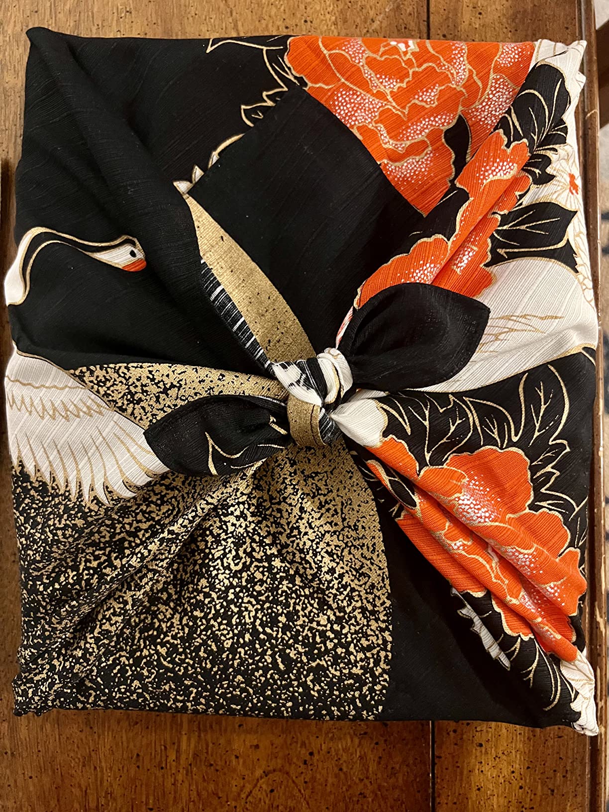 Furoshiki Japanese Traditional Wrapping Cloth Tapestry Made in Japan, Moon and Crane, 19.7x19.7inches (50x50cm) customer photo 1