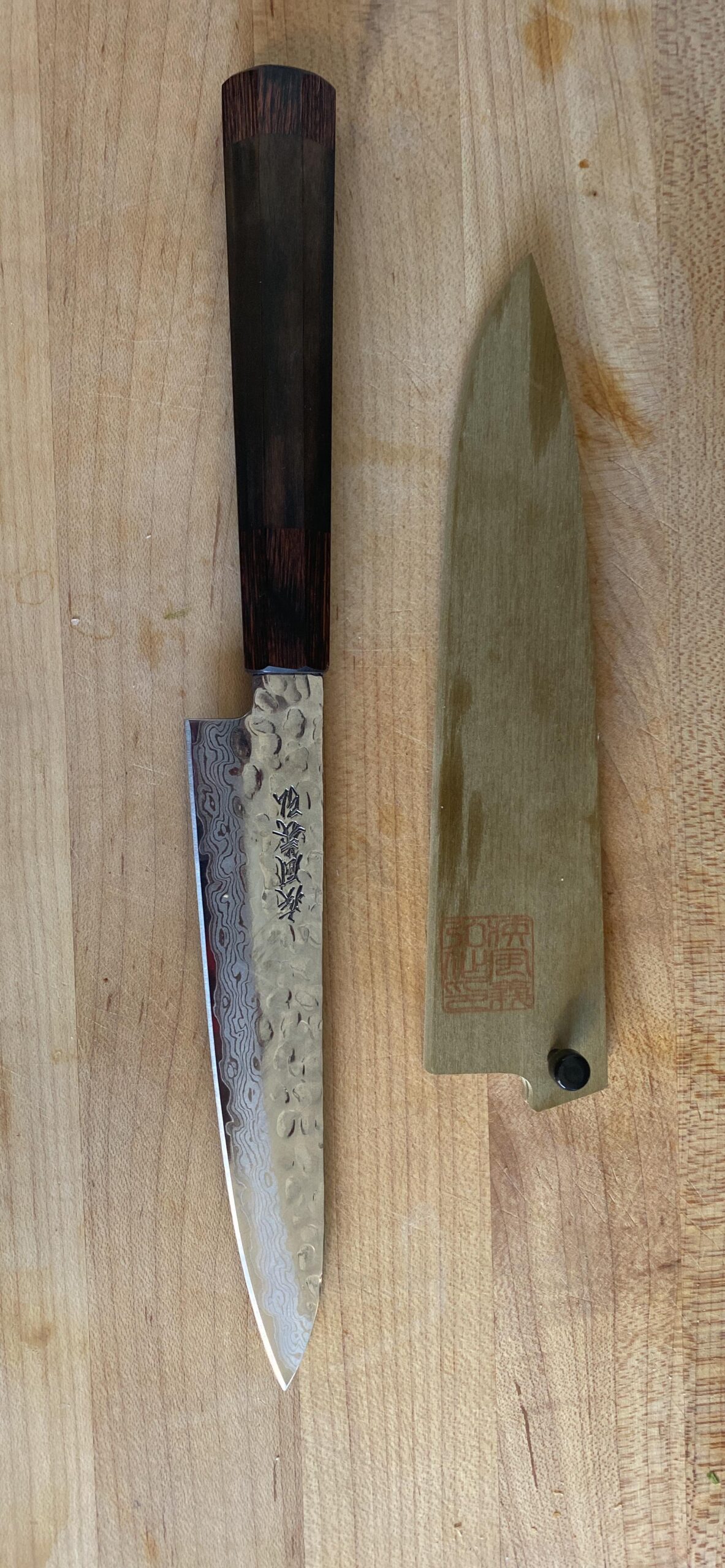 Yoshihiro 46 Layers VG10 Hammered Damascus Petty Japanese Utility Knife Rosewood Handle (6