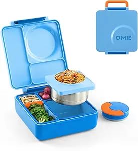OmieBox Bento Box for Kids - Insulated Bento Lunch Box with Leak Proof Thermos Food Jar - 3 Compartments, Two Temperature Zones - (Meadow) customer photo 2