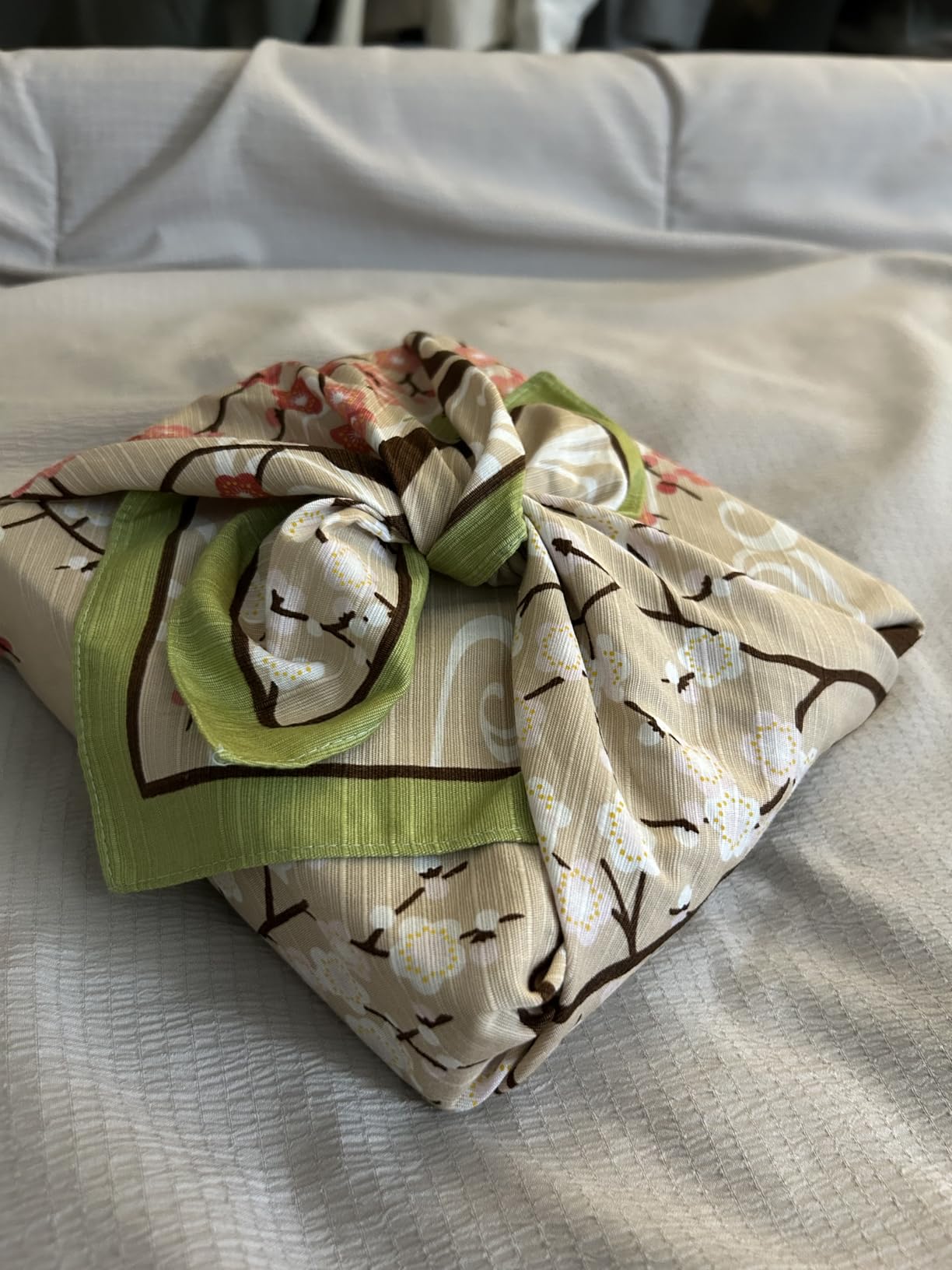 Furoshiki Wrapping Cloth Plum Blossoms and Birdies Motif Japanese Fabric 50cm customer photo 2