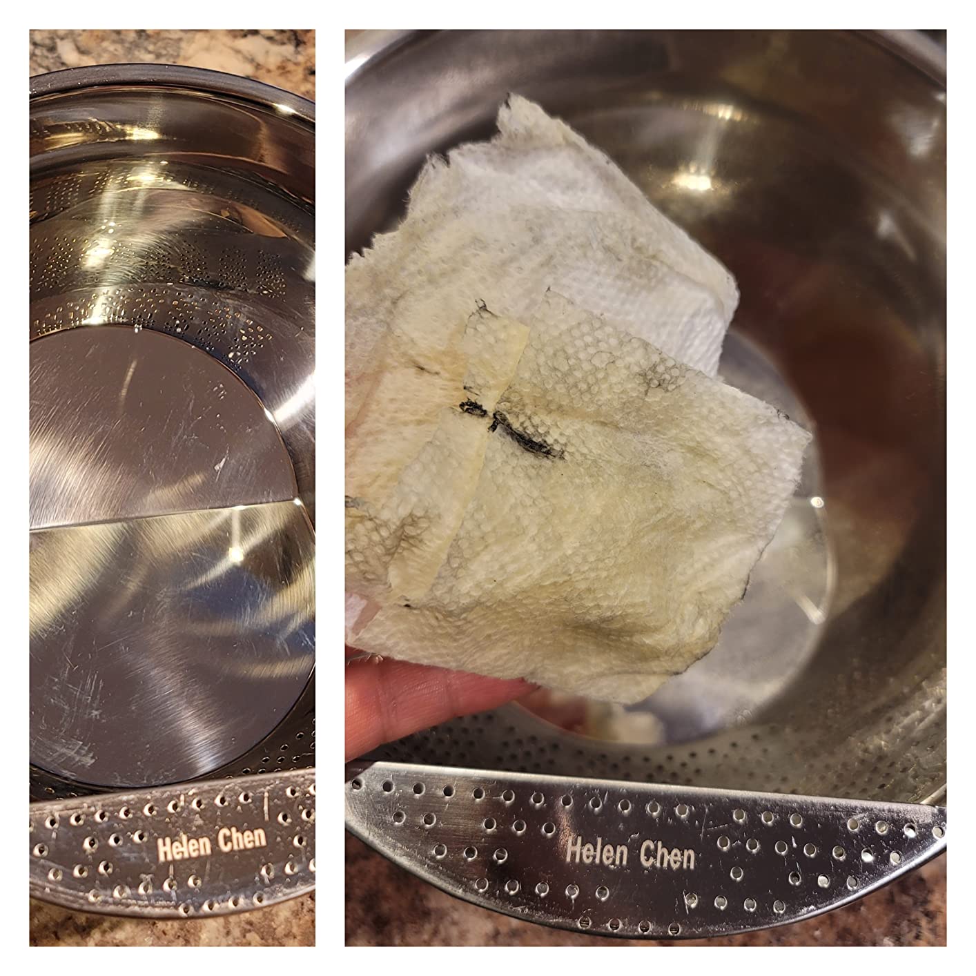 Helen's Asian Kitchen Professional Rice Washing Bowl - Stainless Steel Rice Rinser Strainer with Side Drainer, 3-Quart Capacity. Ideal for Quinoa, Rice, Grains, Legumes, Vegetables. Kitchen Essential customer photo 2