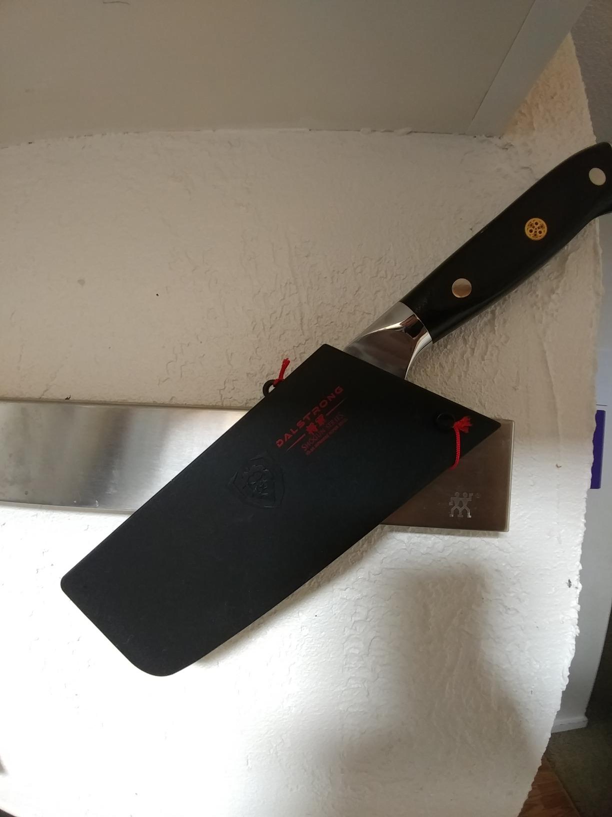 Dalstrong Nakiri Vegetable Knife - 6 inch - Shogun Series Elite - Japanese AUS-10V Super Steel - Black G10 Handle - Damascus - Hammered Finish - Vegetable Kitchen Knife - Sheath Included customer photo 2