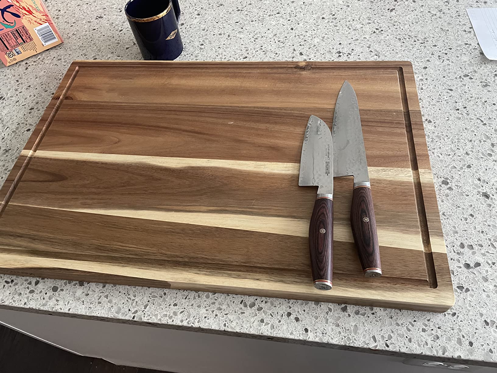 Miyabi Artisan Japanese Santoku Knife, 5.5-inch, Fine Edge Kitchen Knife, 63 Rockwell hardness, D-shaped, Rosewood Pakkawood handle, Handcrafted in Seki, Japan customer photo 2