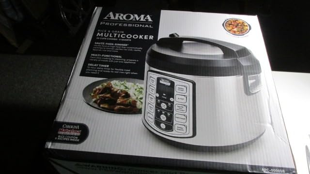 Aroma Housewares Professional Plus ARC-5000SB 20 Cup (Cooked) Digital Rice Cooker, Food Steamer, Slow Cooker, Stainless Exterior/Nonstick Pot, Silver, Black, 10-cup uncooked/20-cup cooked/4QT customer photo 1