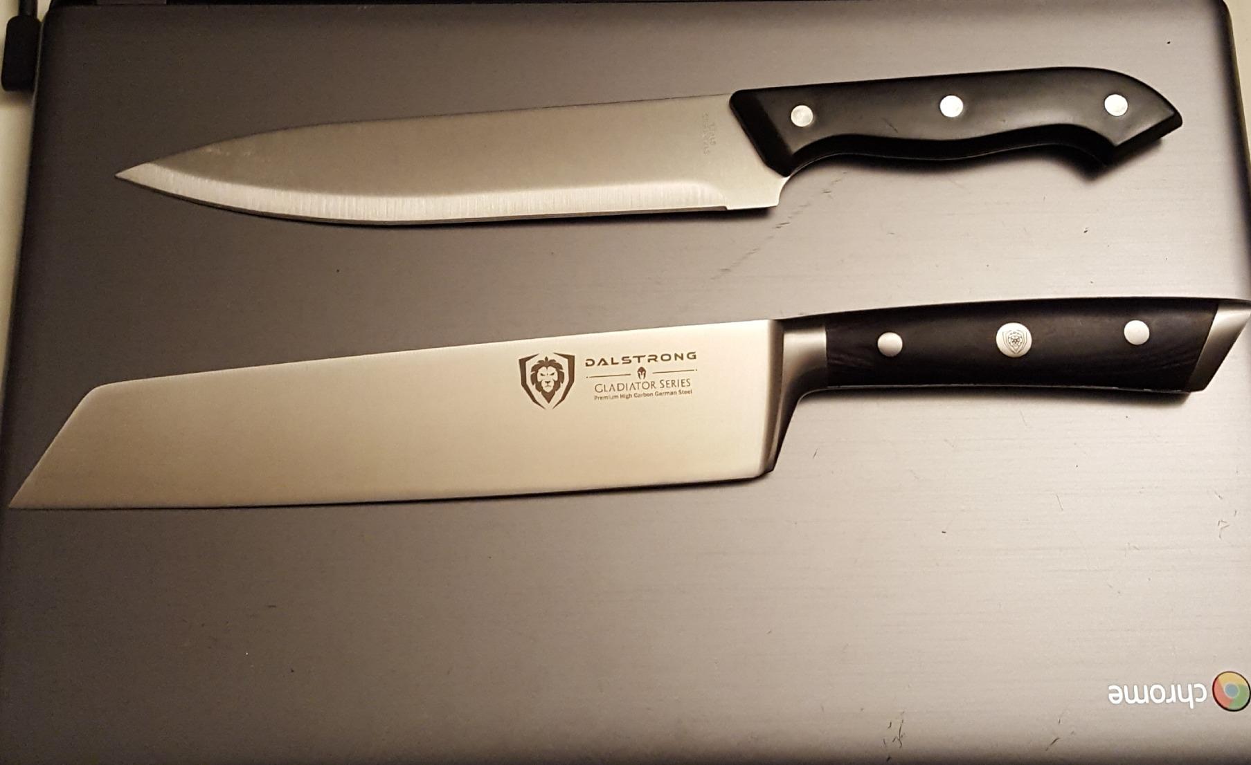 Dalstrong Kiritsuke Chef Knife - 8.5 inch - Gladiator Series Elite - Forged German High Carbon German Steel - Full Tang Kitchen Knife - Black G10 Handle - w/Sheath - Chef's Knife - NSF Certified customer photo 2