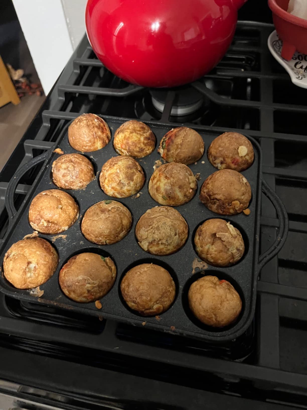 UPIT 16-Holes Takoyaki Maker Pan Plate for Stovetop, Nonstick Coating Aluminum, 7.7 x 7.7 inches customer photo 2