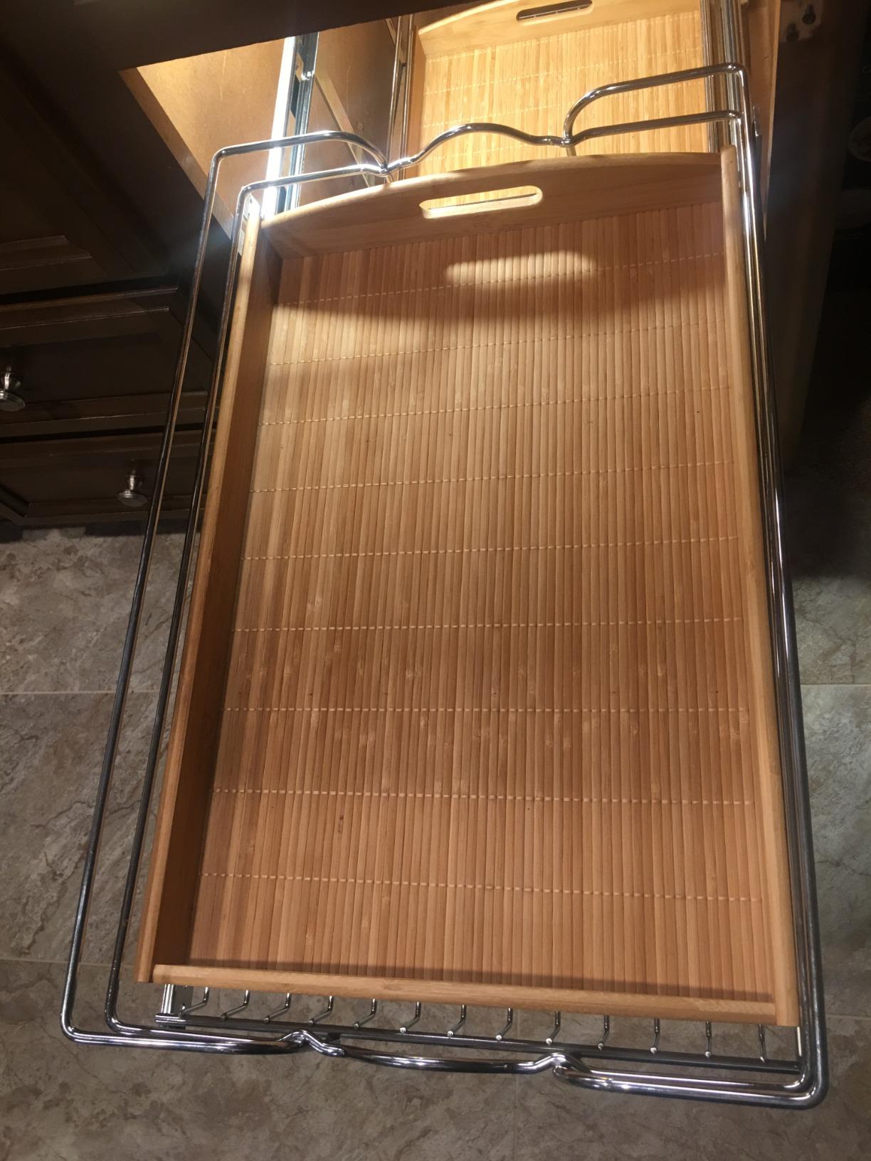 JapanBargain, Large Bamboo Tray with Handle for Tea Lunch Dinner Butler Serving Tray Shelf Tray, 20 x 13 customer photo 1