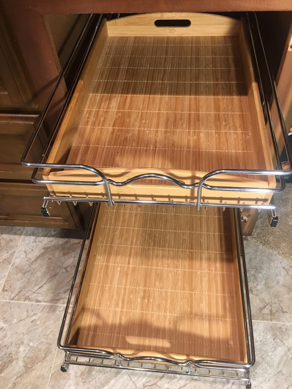 JapanBargain, Large Bamboo Tray with Handle for Tea Lunch Dinner Butler Serving Tray Shelf Tray, 20 x 13 customer photo 3
