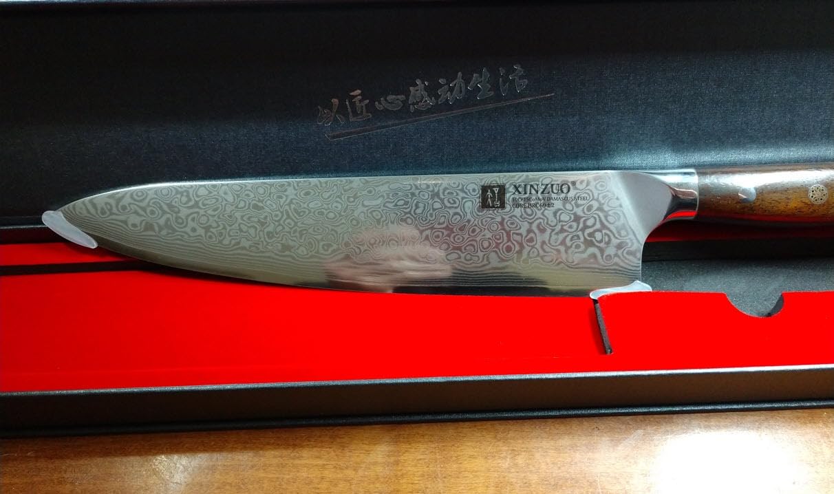 XINZUO 10 Inch Damascus Chef Knife Kitchen Knife Sharp Gyuto Knife Stainless Steel Fashion Professional Chef's Knife with Rosewood Handle customer photo 2