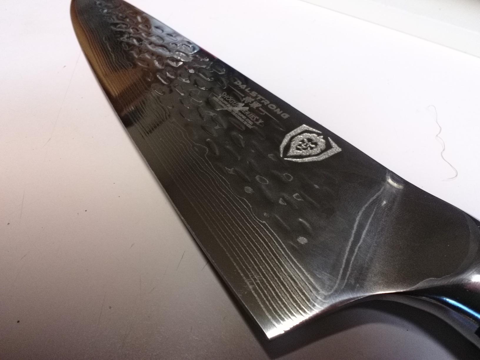 Dalstrong Chef Knife - 10.25 inch Blade - Shogun Series ELITE - Damascus - Japanese AUS-10V Super Steel - G10 Black Handle - Razor Sharp Kitchen Knife - Hammered Finish - Chef's Knife - Sheath customer photo 1