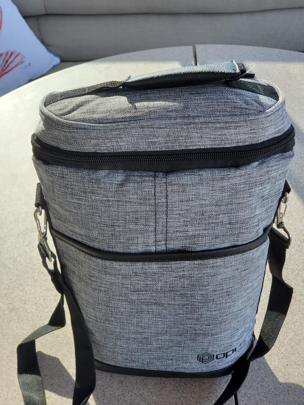 OPUX 2 Bottle Wine Carrier Tote, Insulated Leakproof Wine Cooler Bag, Wine Travel Bag Tote for Picnic BYOB Beach, Portable Wine Bottle Carrying Case, Gift for Wine Lover Women Men Christmas, Dark Grey customer photo 2