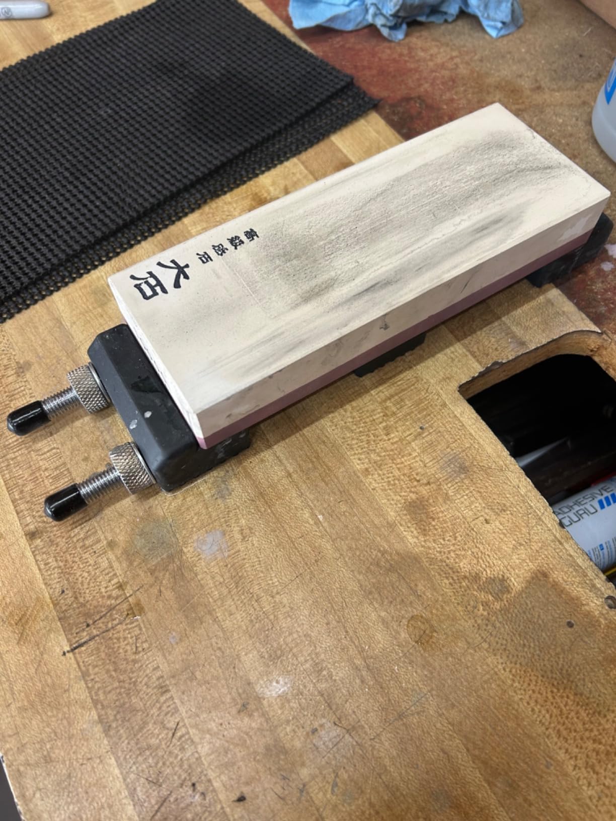 Kota Japan Stainless Steel Adjustable Whetstone Holder with No-Slip Rubber Base - Universal Sharpening Stone Base for 6-8.5 Inch Water Stones - Heavy Duty Non-Skid Knife Sharpening Stone Support Rack customer photo 1