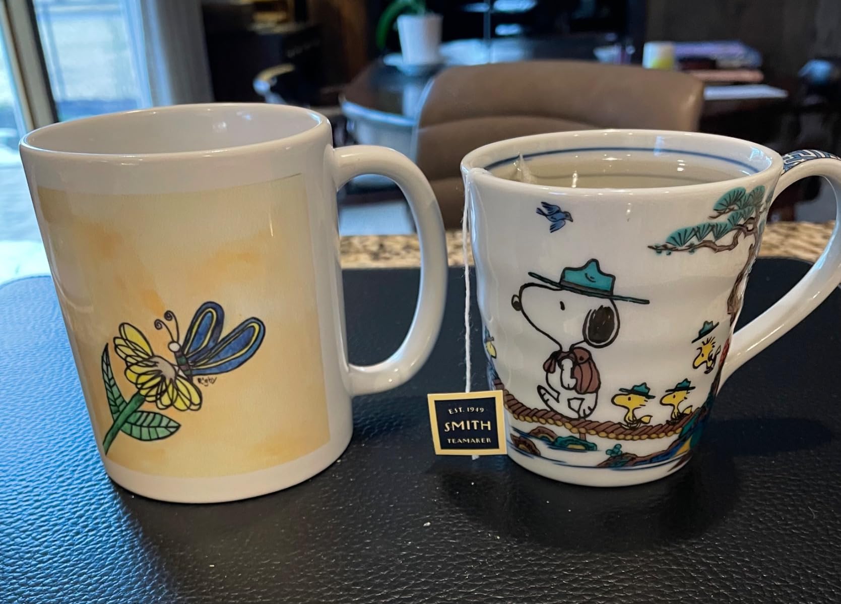 Peanuts Snoopy Kutani Ware Ceramic Mug, Cobblestone Pattern, Made in Japan, 8.5 fl oz (250 ml) customer photo 2