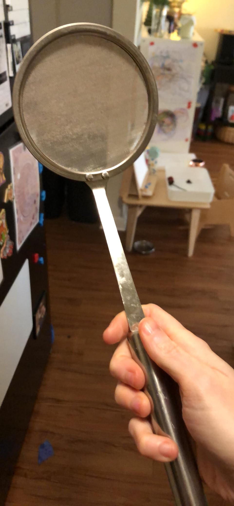 Hiware Stainless Steel Fat Skimmer Spoon - Fine Mesh Food Strainer for Grease, Gravy and Foam, Japanese Hot Pot Skimmer with Long Handle customer photo 1