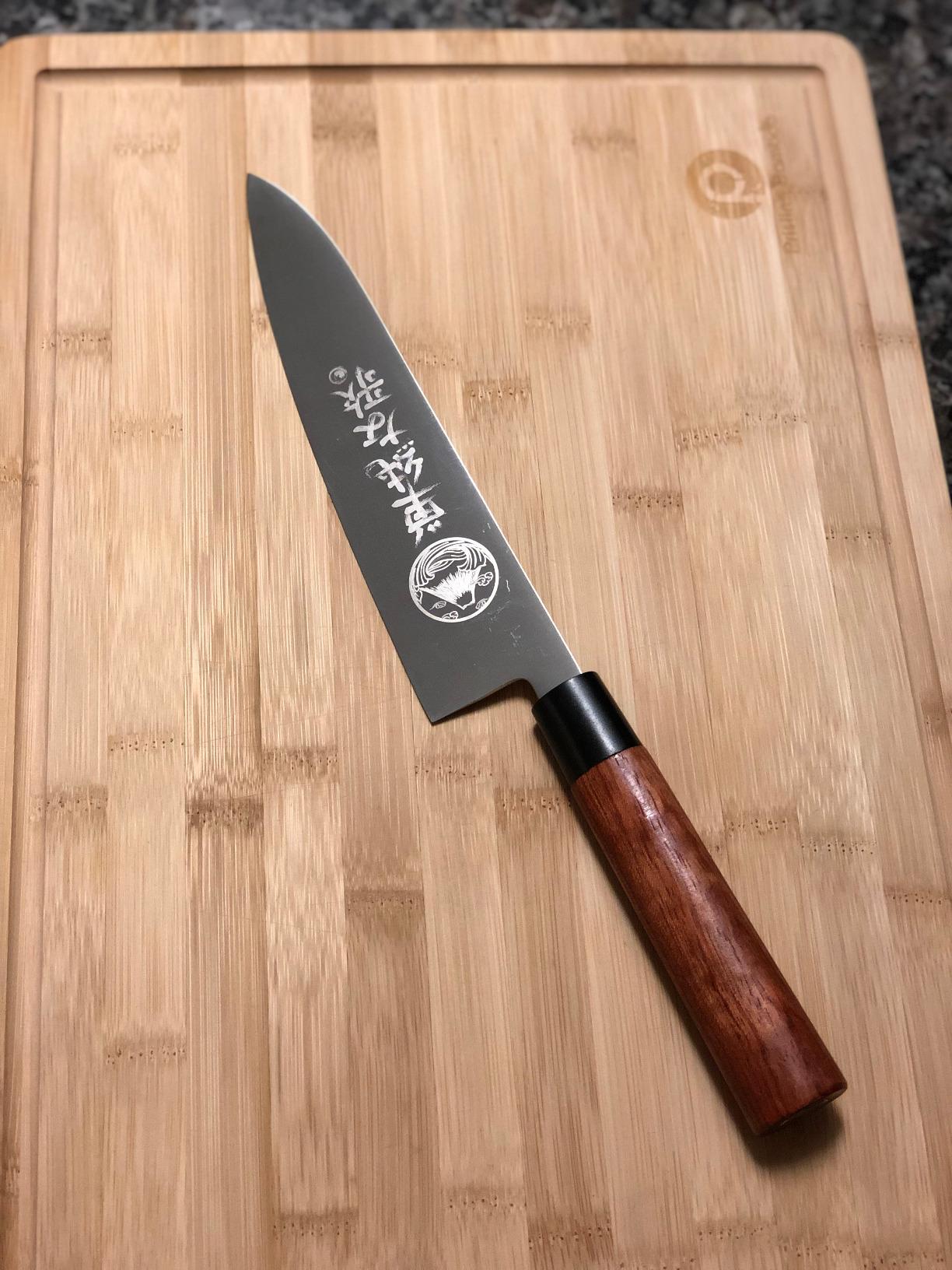Traditional Japanese Professional Gyuto Kitchen Chefs Knife - Premium 8-inch High Carbon Stainless Steel Gyuto Sushi Knife with High Corrosion Resistance in a Single Bevel Chisel Edge Grind customer photo 2