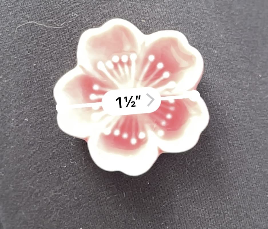 CHOOLD Elegant Cherry Blossom Ceramic Chopsticks Rest Rack Dinner Spoon Stand Knife Fork Holder,Sakura Chopsticks Stand(Set of 6) customer photo 1