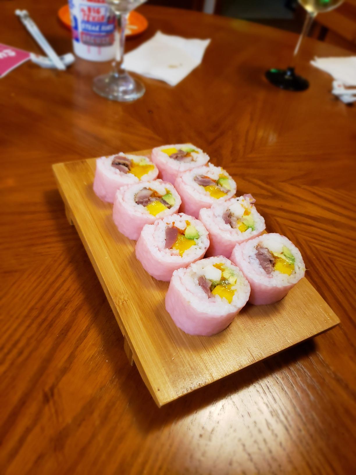 THY COLLECTIBLES Sashimi Sushi Bamboo Serving Geta Plate - Japanese Style Tableware Bamboo Sushi Board Cutting Tray (L8.2 x W4.7) customer photo 1