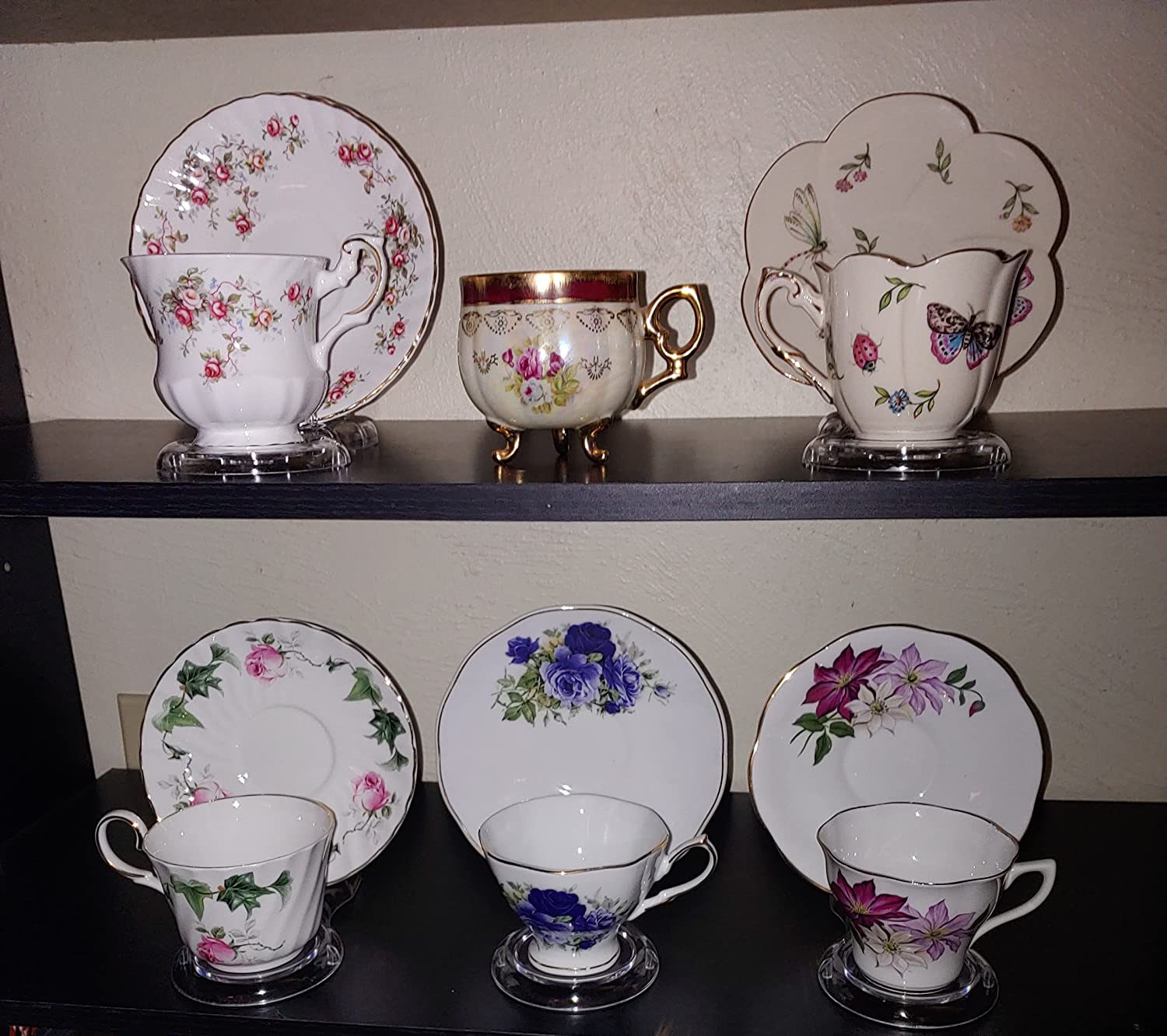 Artliving Clear Teacups and Saucer Display Easel Stand Holder, set of 6 customer photo 2