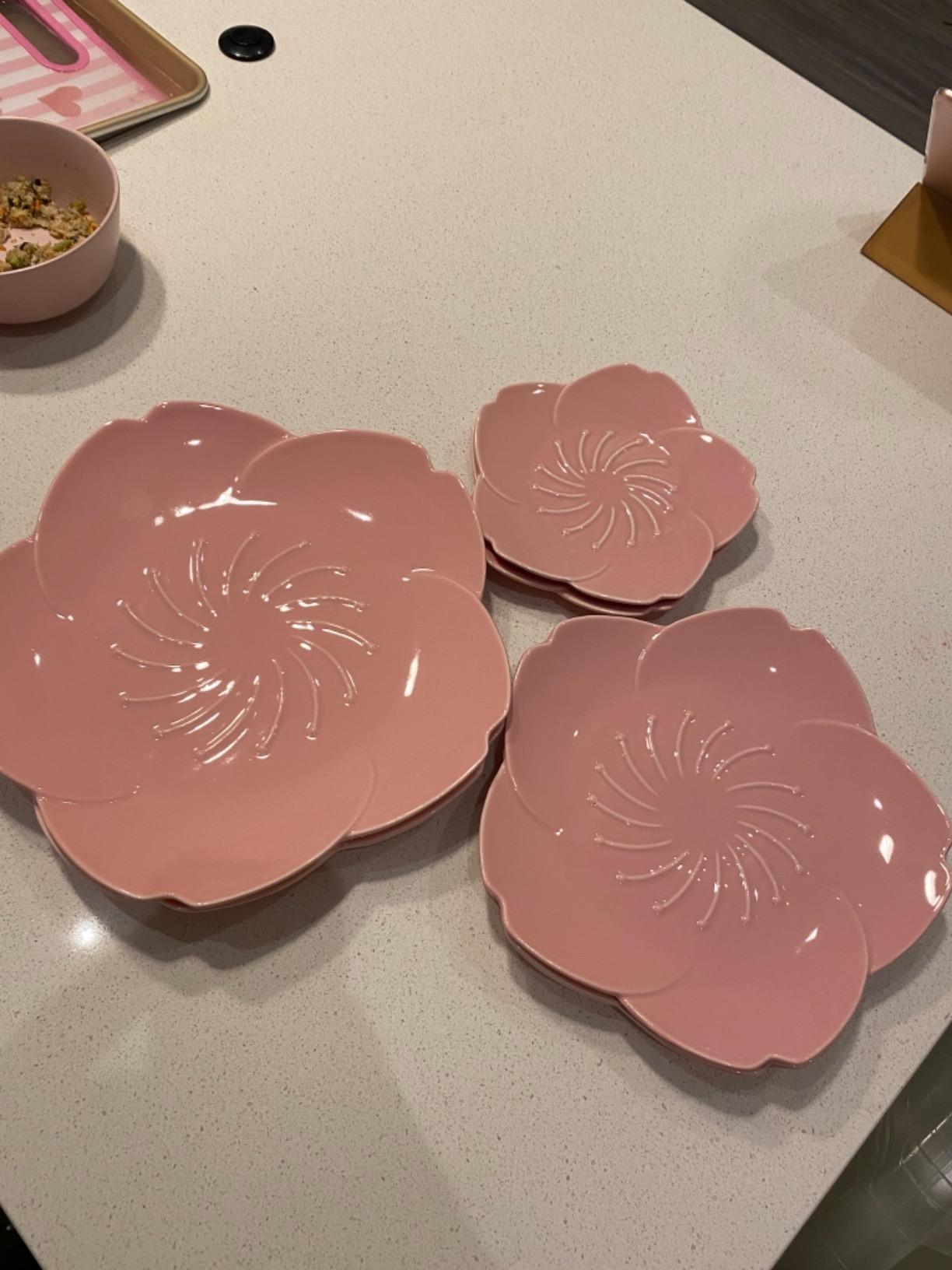 Jusalpha Pink Cherry Blossom 3-Piece Dinnerware Plate set (Cherry blossom plate set (3) customer photo 1