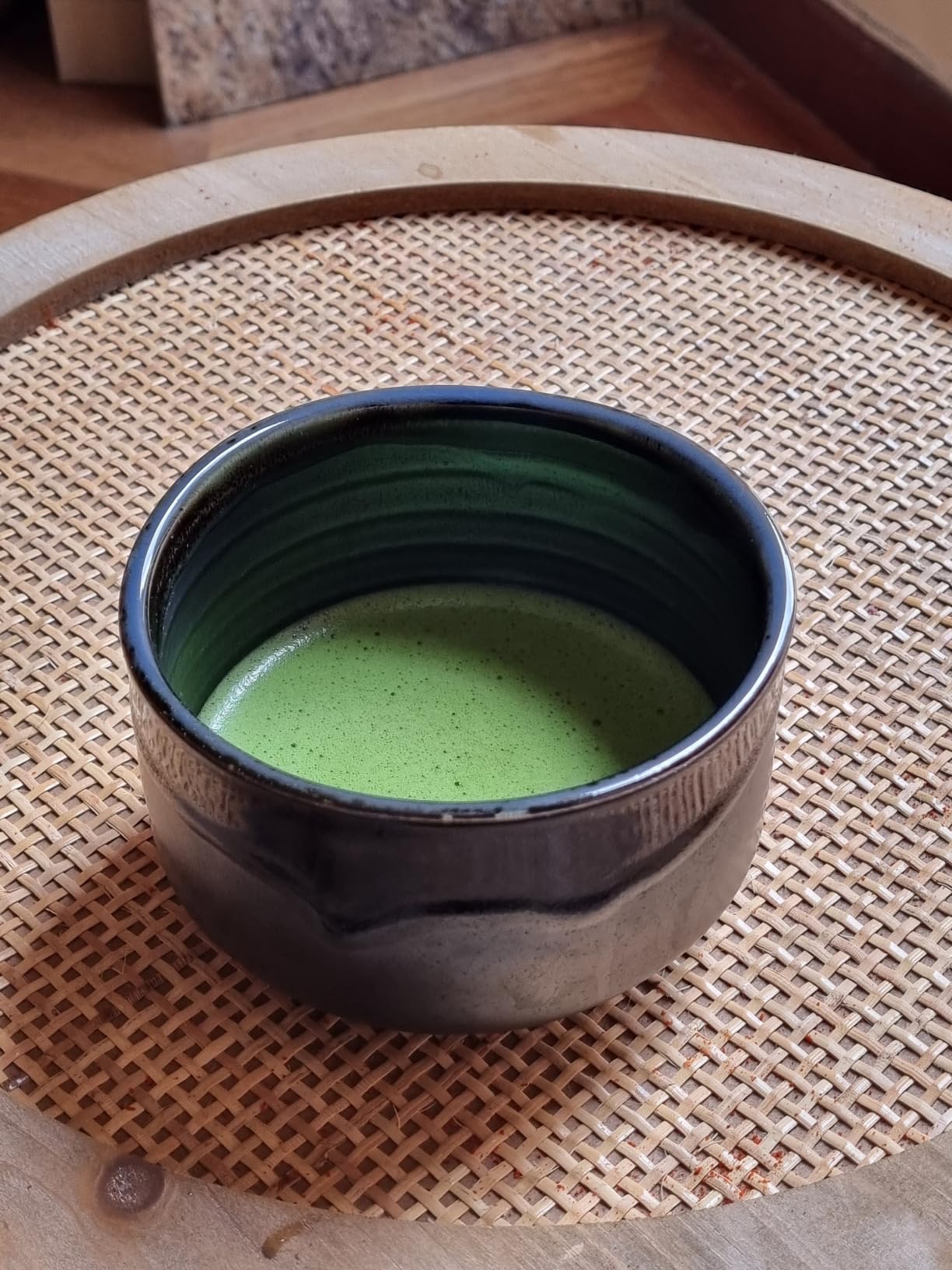 Mino Ware Japanese Handcrafted Matcha Tea Bowl Black, Matcha Tea Cup Ceremony, Authentic Pottery, Silver Chawan customer photo 1
