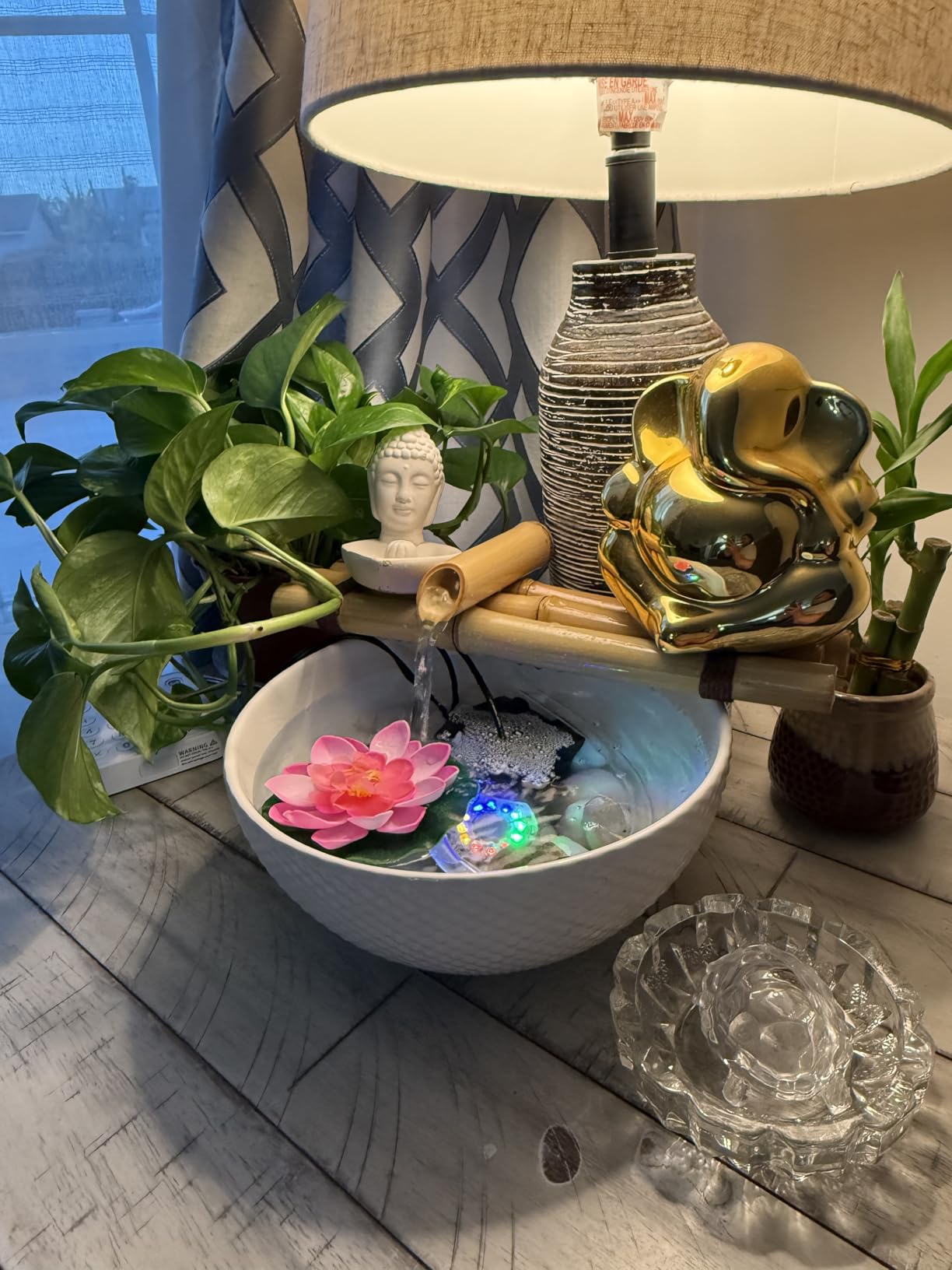 Bamboo Water Fountain Medium 12 Inch Three Arm Style without Pump, Indoor or Outdoor Zen Garden Decor Fountain, Natural, Split Resistant Bamboo, Combine with Any Container to Create Your Own Fountaion customer photo 1
