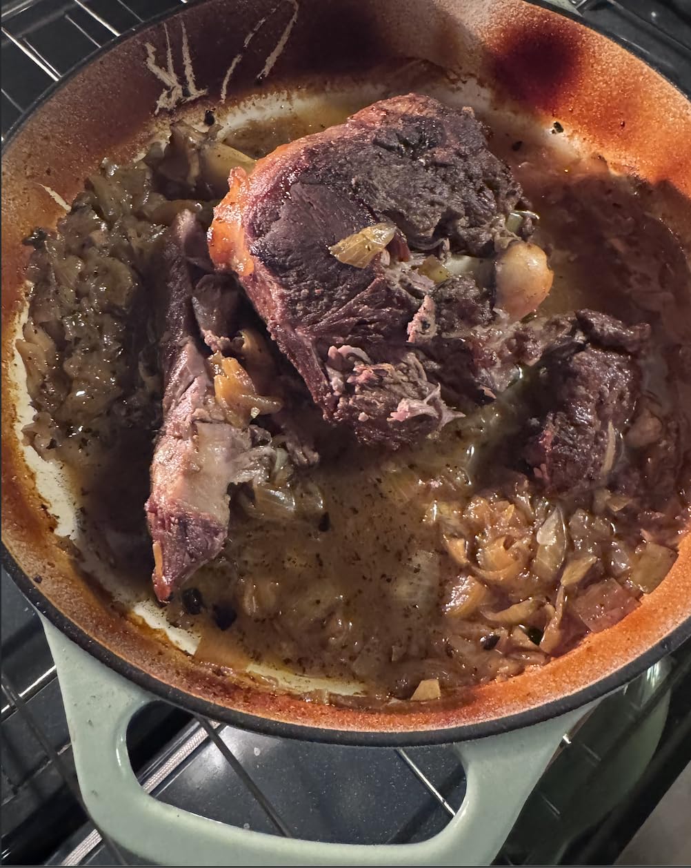 Lodge 3.6 Quart Enameled Cast Iron Round Casserole With Lid- Dual Handles - Oven Safe up to 500 F or on Stovetop - Use to Marinate, Cook, Bake, Refrigerate and Serve - Oyster White customer photo 2