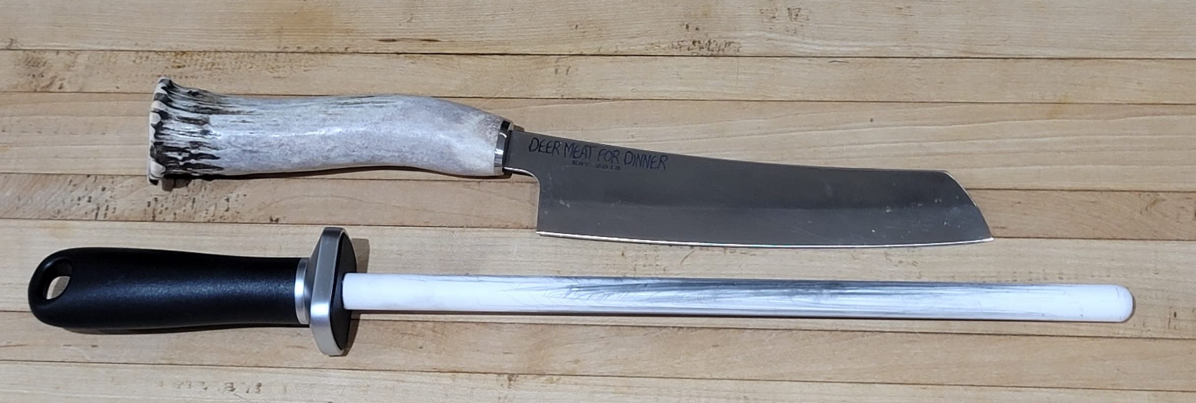 Shenzhen Knives White Ceramic Knife Sharpener Honing Rod: Best Professional Knife Sharpening Tool.12 Inch Honing Stick, Ceramic Honing Rod for Chef's Knife and Kitchen Knife customer photo 1